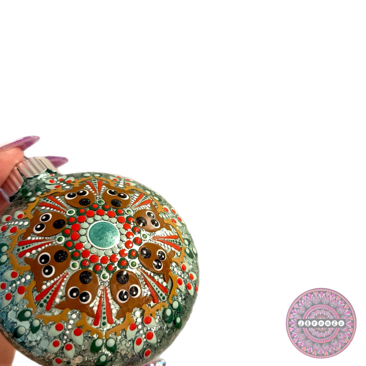 3” Reindeer Mandala Glitter Ornament