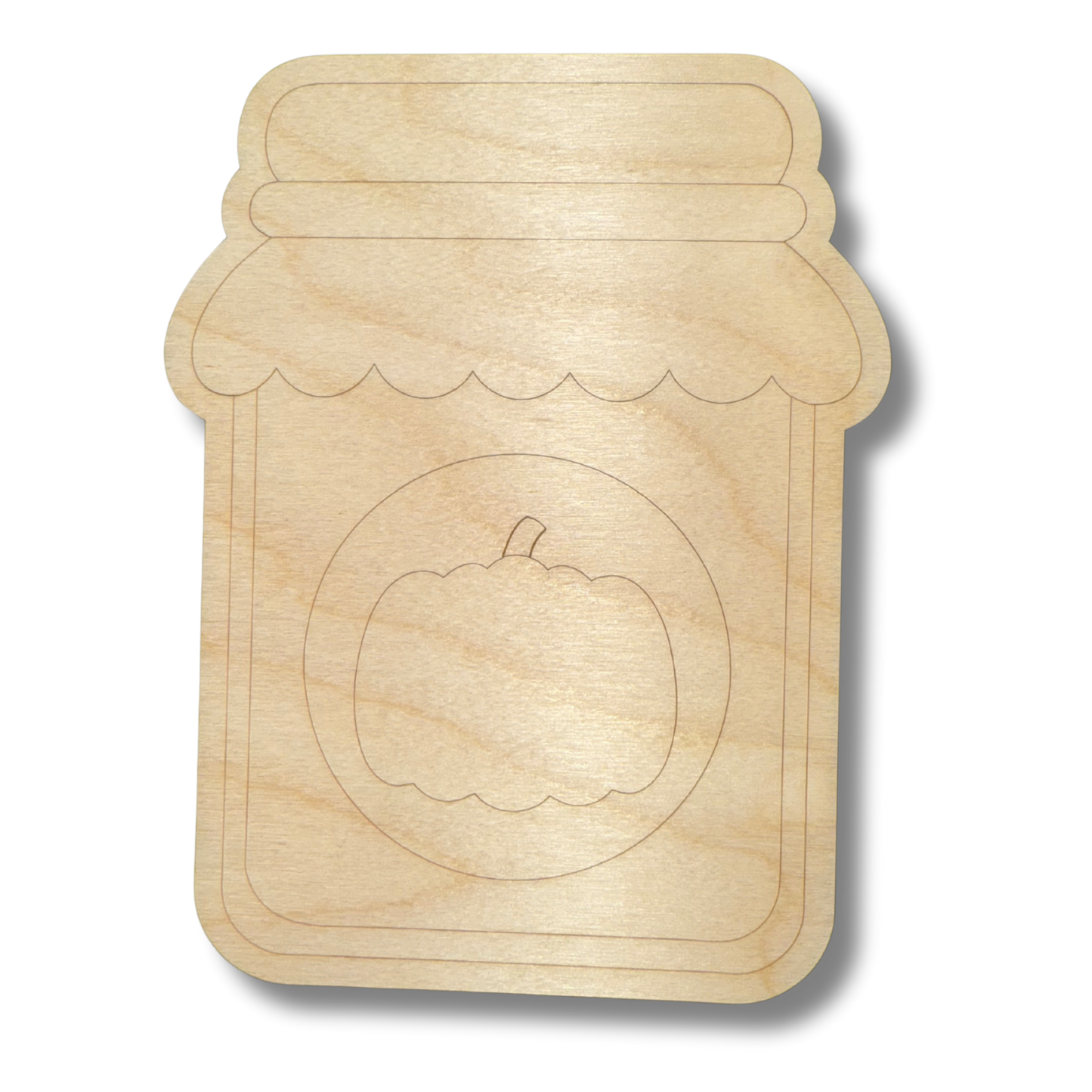 Unfinished Wood Etched Pumpkin Jam Shape | Paint By Line Crafts | up to 30" DIY