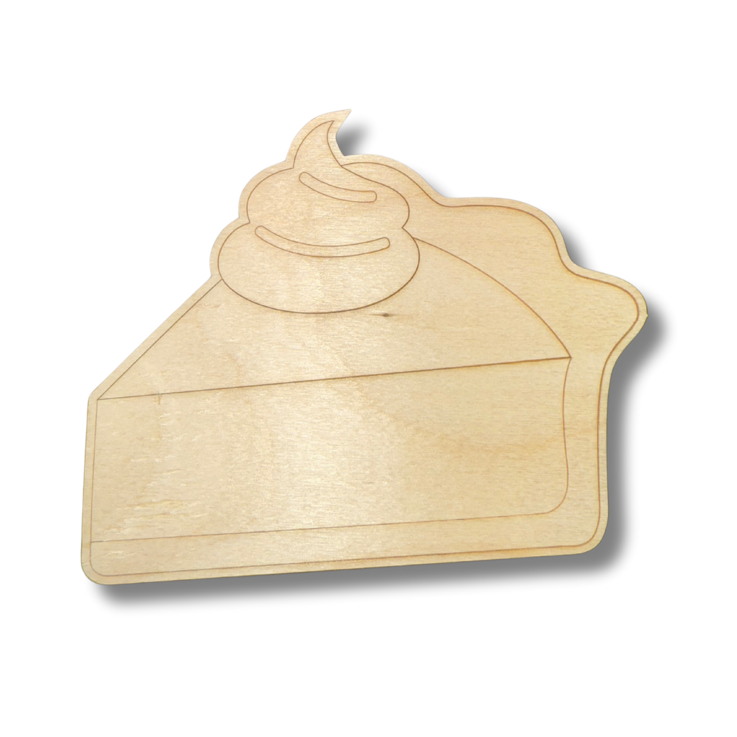 Unfinished Wood Etched Pumpkin Pie Slice Shape | Paint By Line Crafts | up to 30" DIY