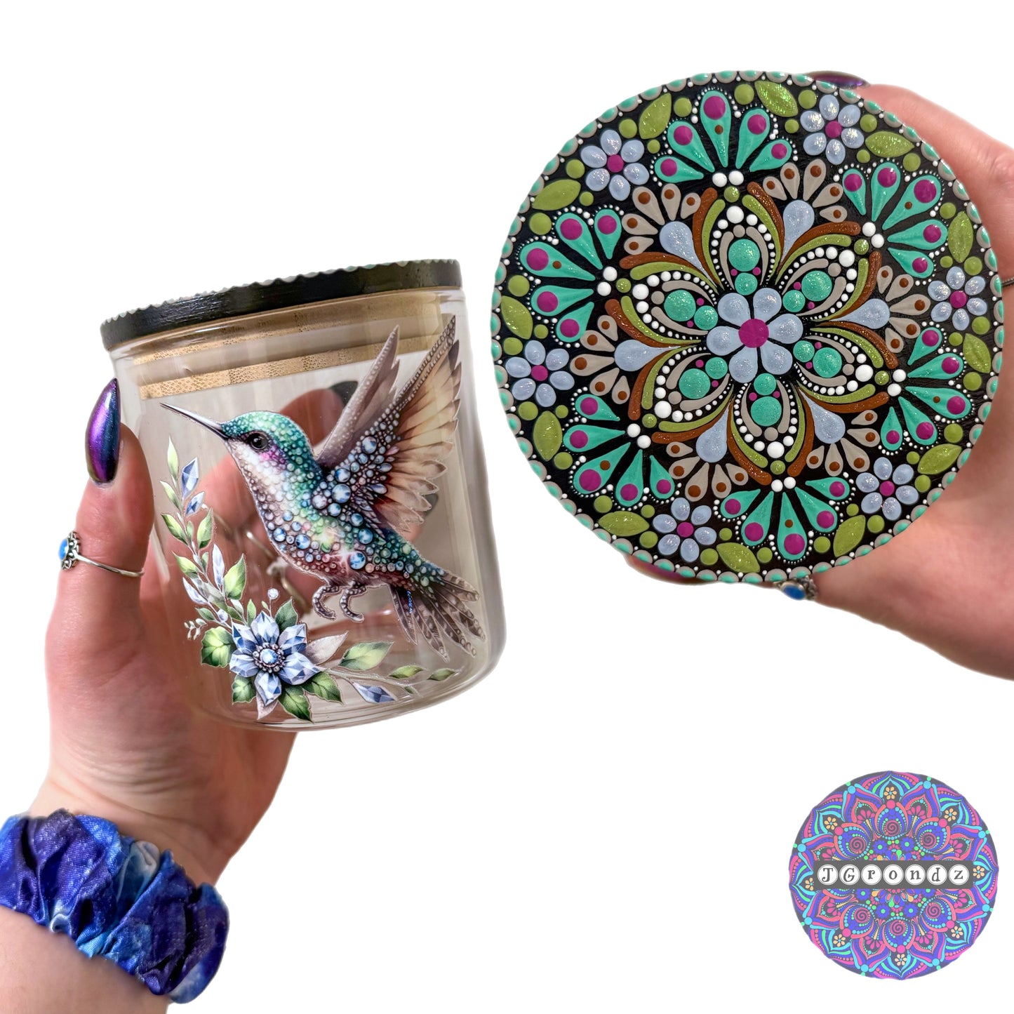 Hummingbird Mandala Stash Jar