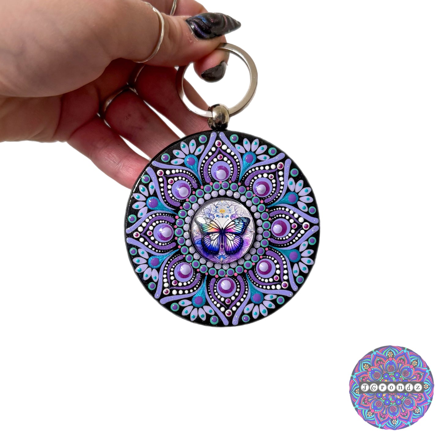 Butterfly Mandala Purse Pendant 3”
