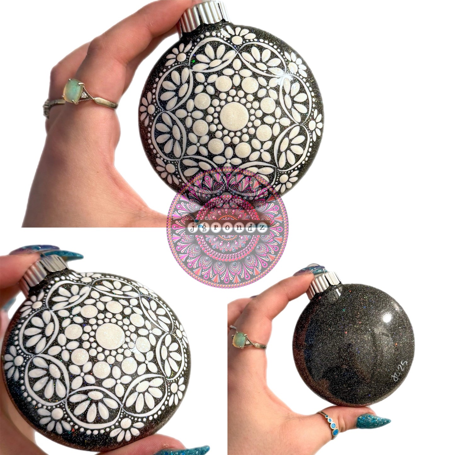 3” Snowflake Mandala Glitter Ornament