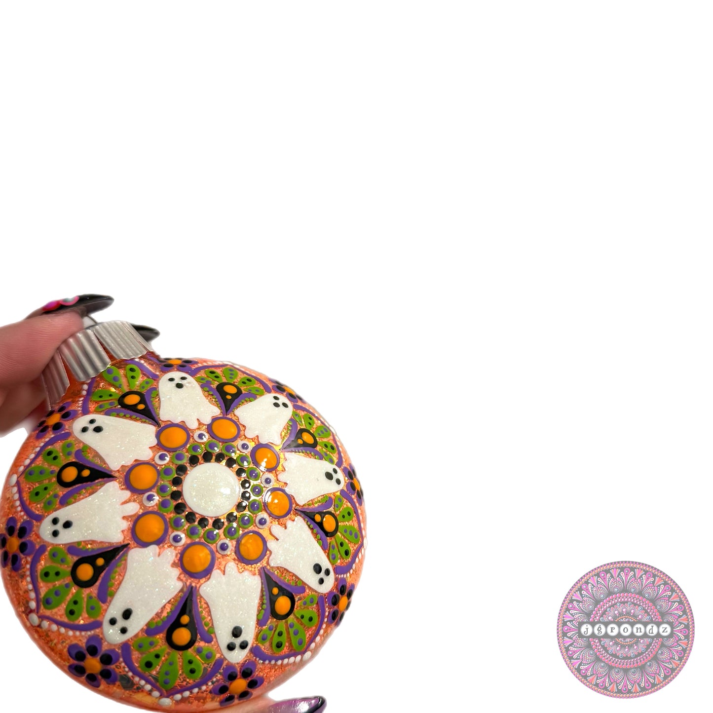 3” Halloween Mandala Glitter Ornament