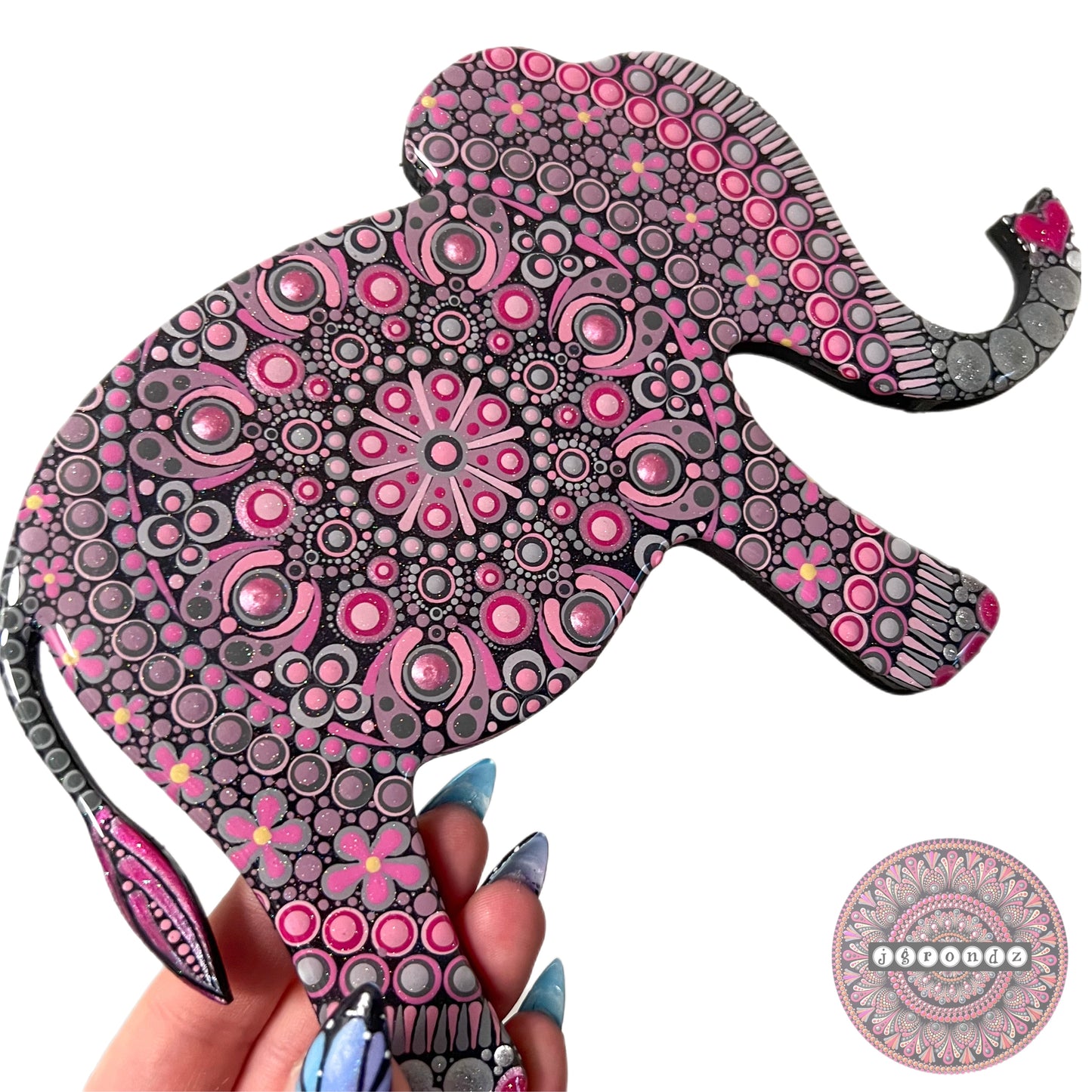 Cute Elephant Resin Dot Art Wall Decor