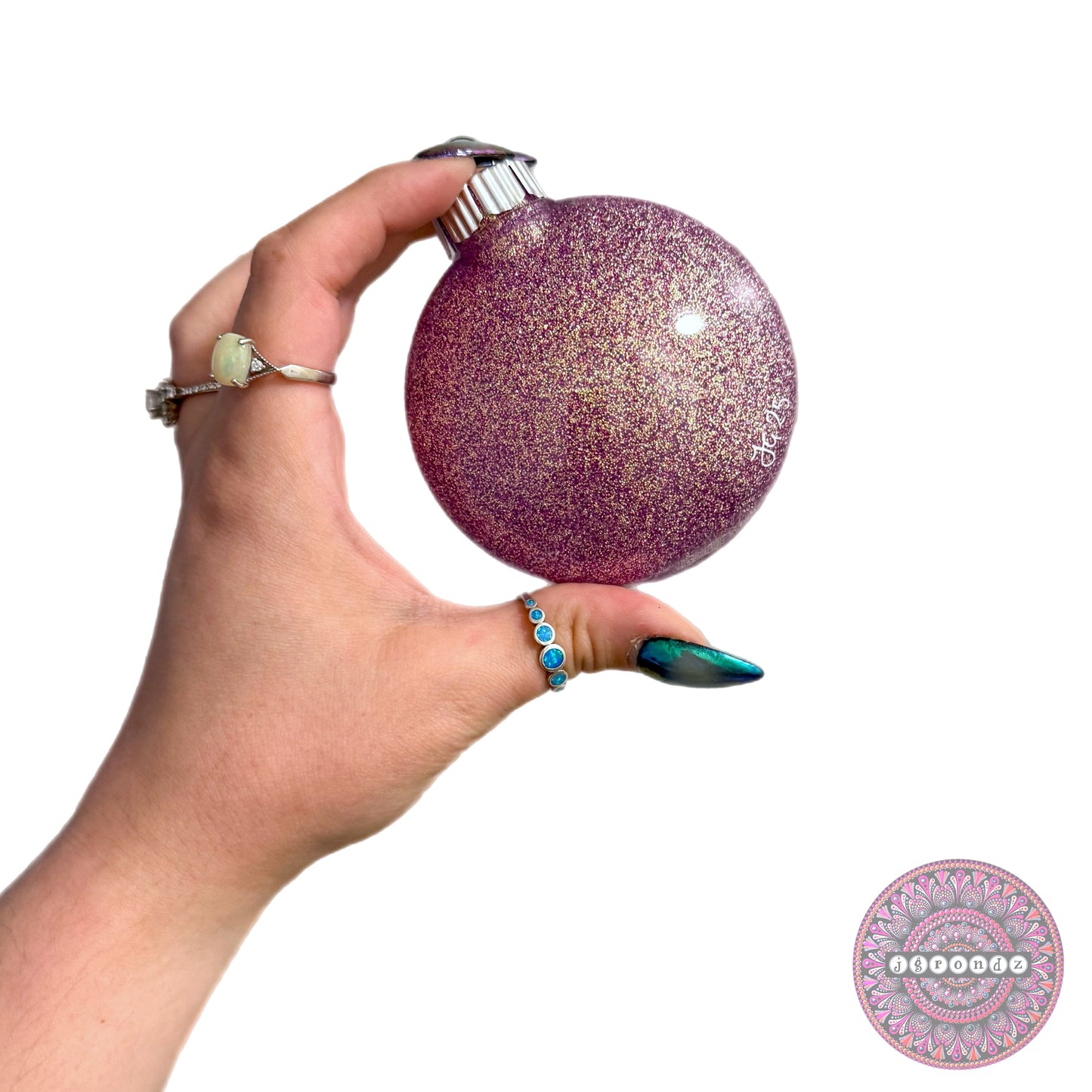 3” Paw Print Mandala Glitter Ornament