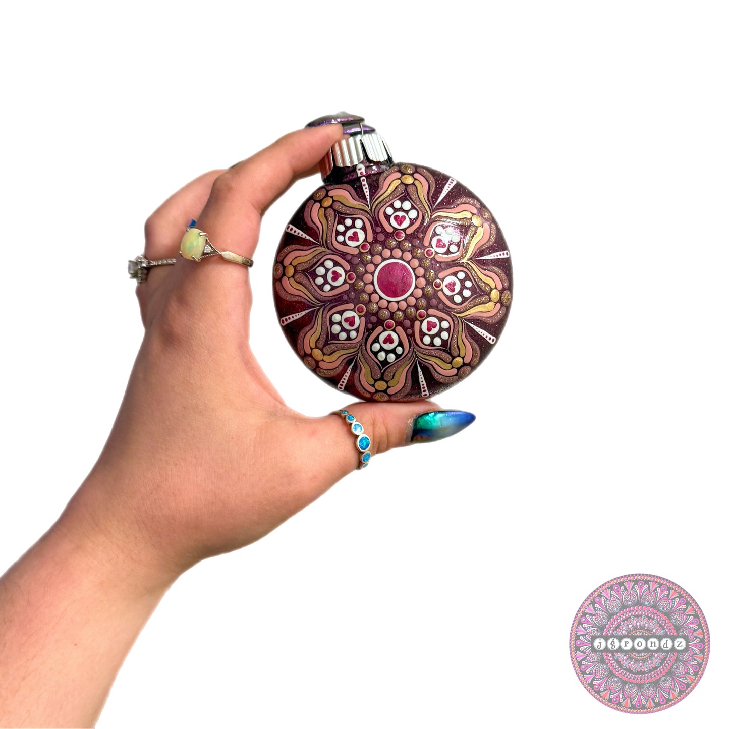 3” Paw Print Mandala Glitter Ornament