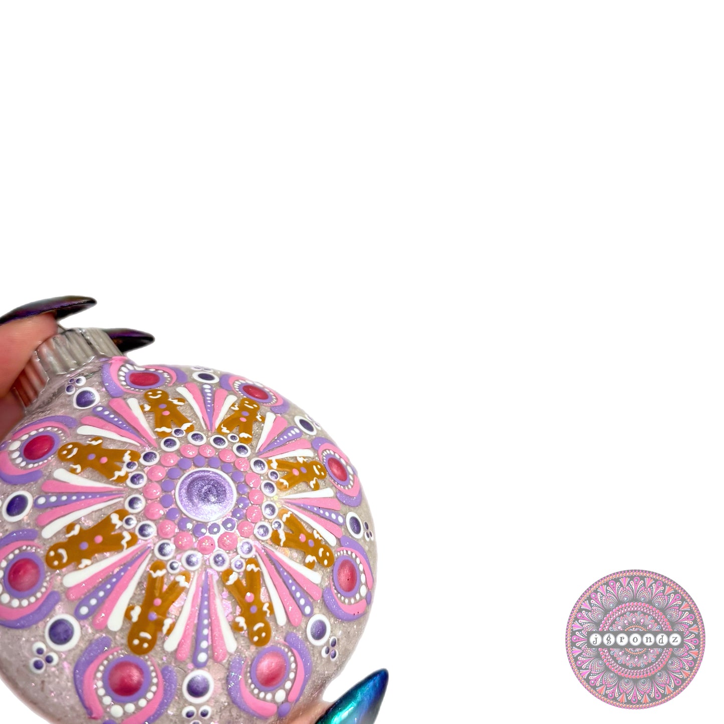 3” Gingerbread Mandala Glitter Ornament