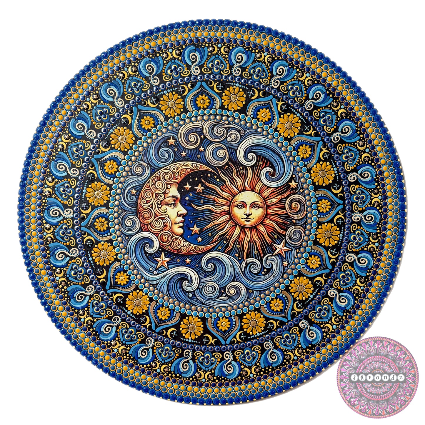 16” Sun and Moon Mandala Painting
