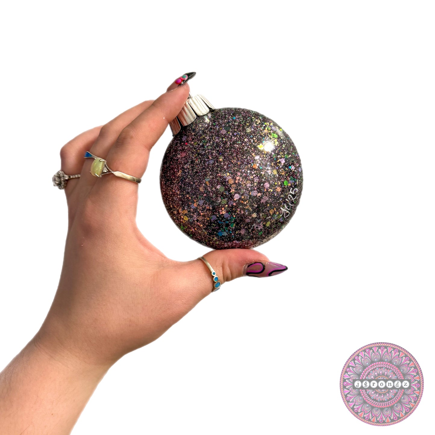 3” Halloween Mandala Glitter Ornament