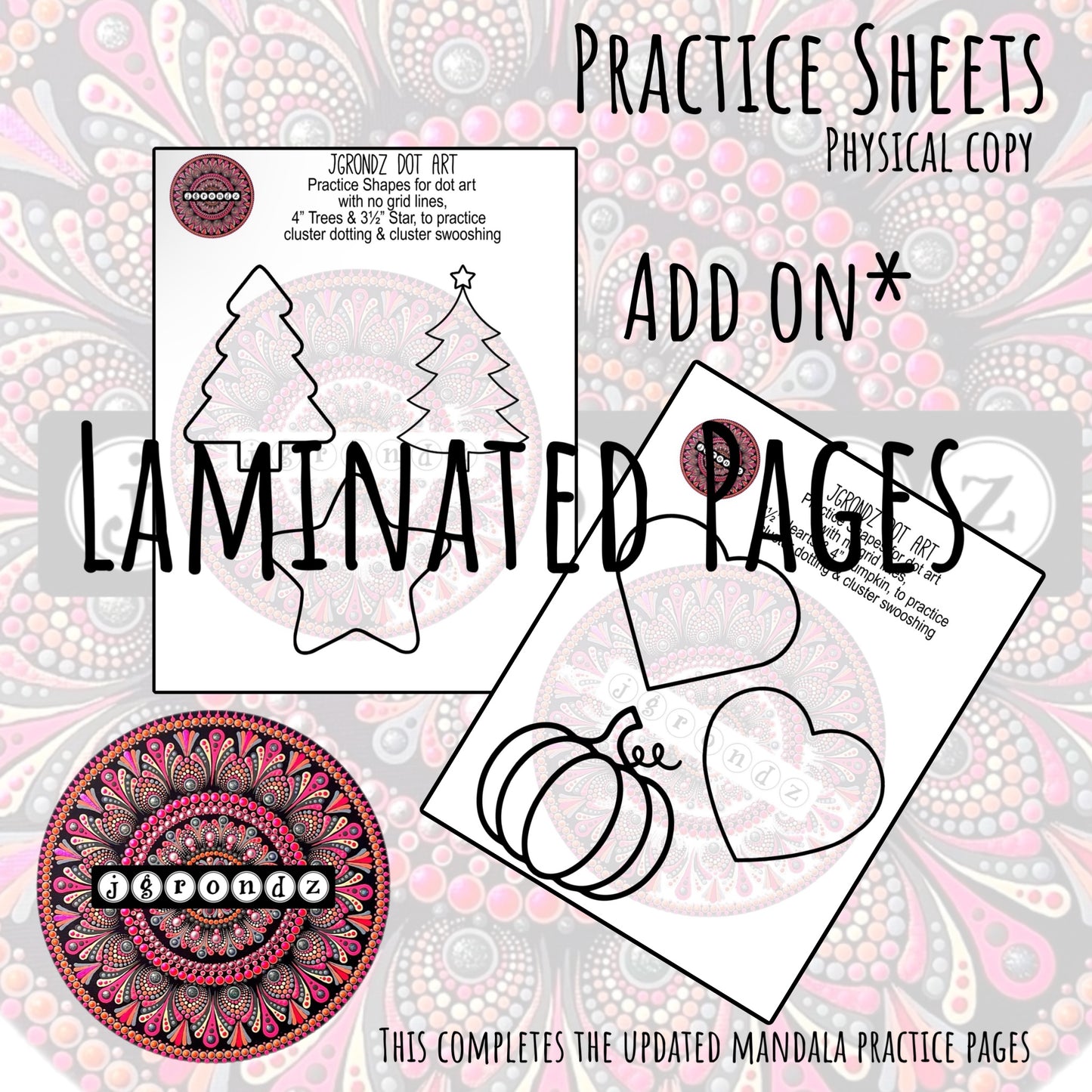 Add on - Laminated Mandala Practice Sheets