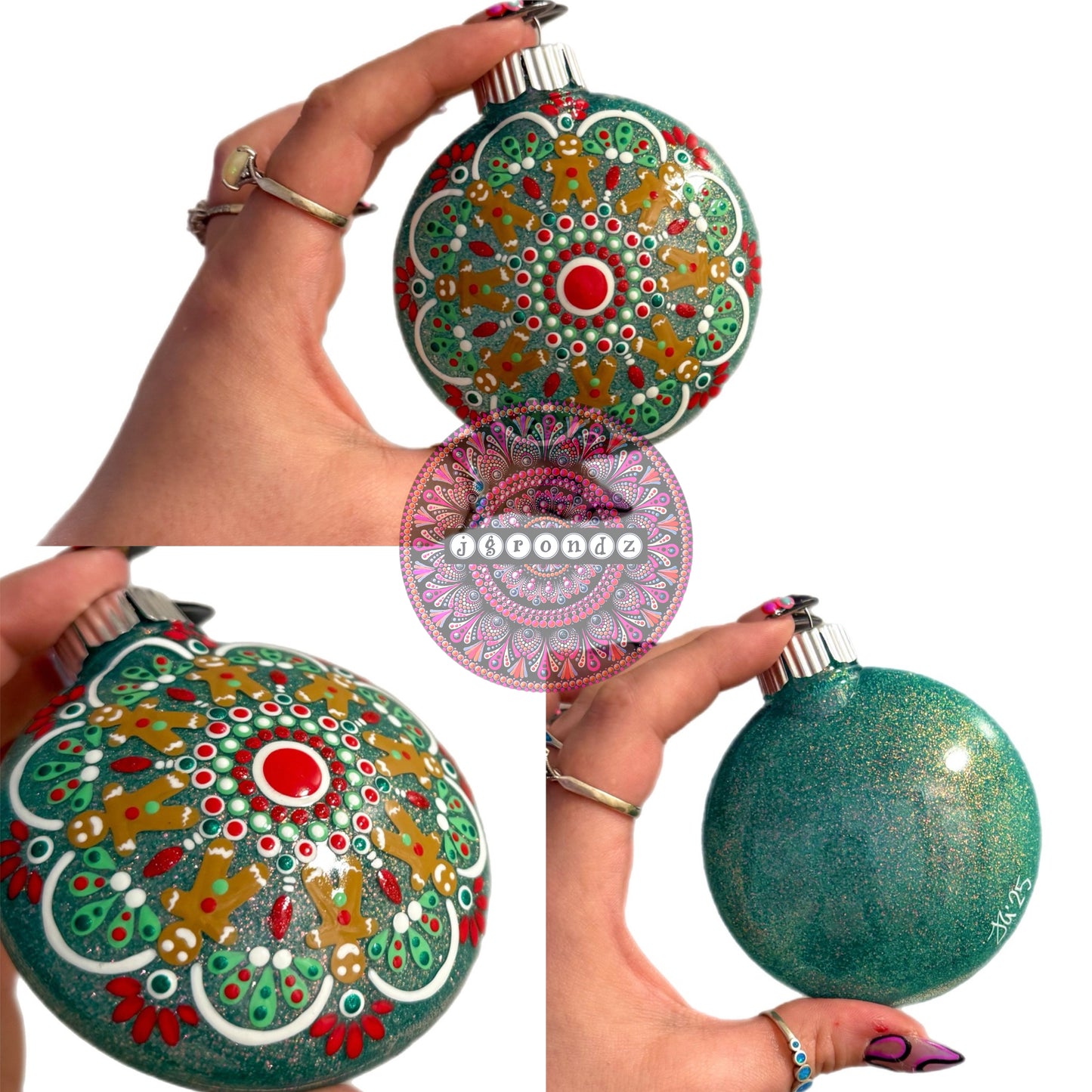 3” Gingerbread Mandala Glitter Ornament