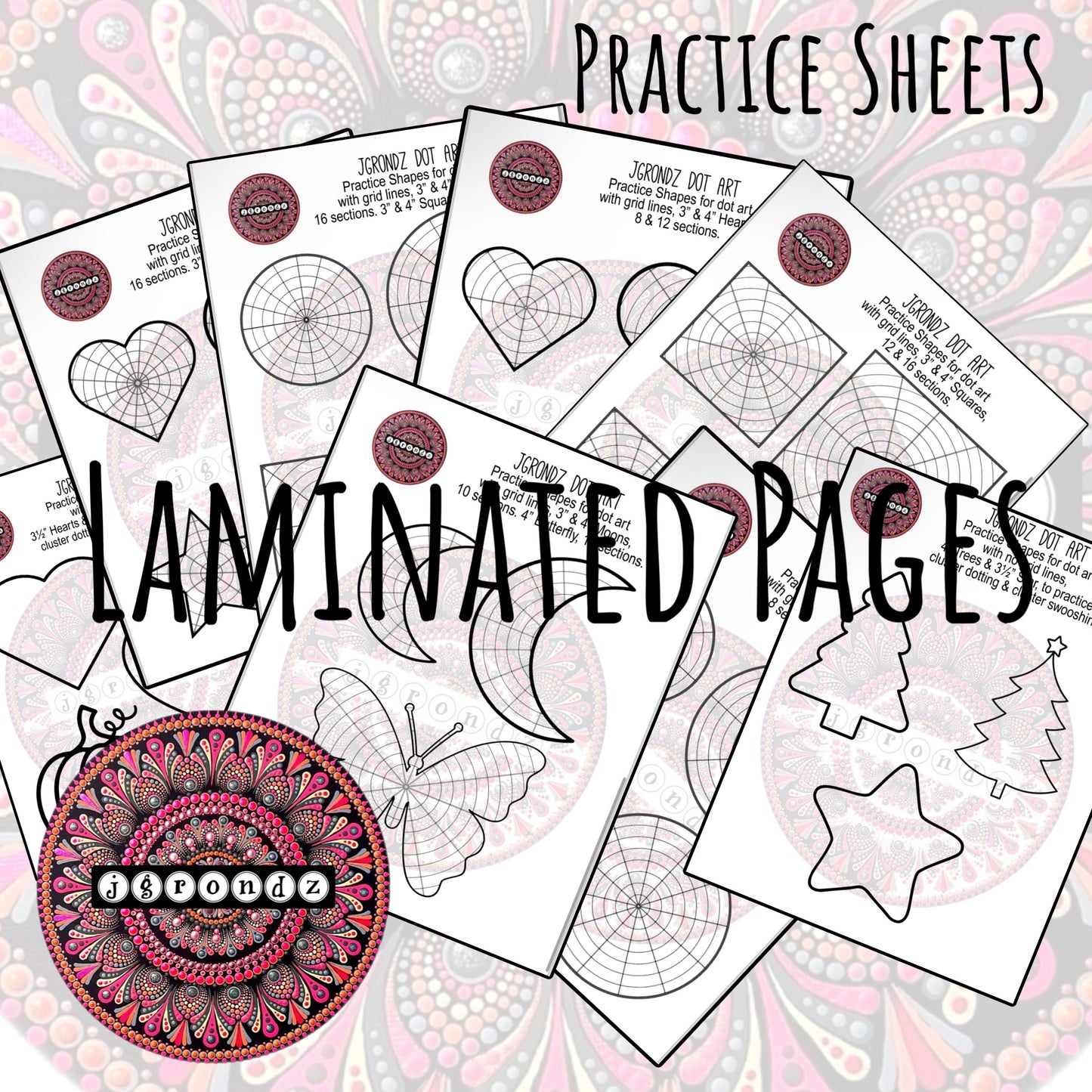 Laminated Mandala Practice Sheets