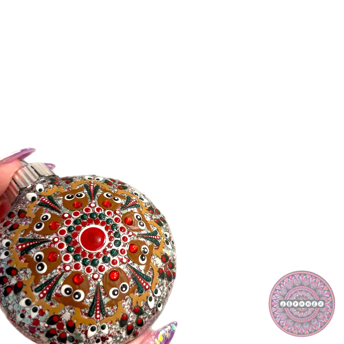 3” Reindeer Mandala Glitter Ornament