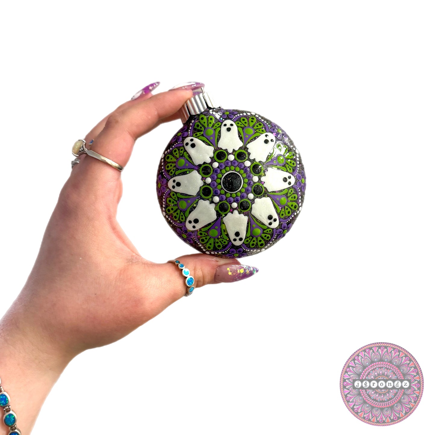 3” Halloween Mandala Glitter Ornament