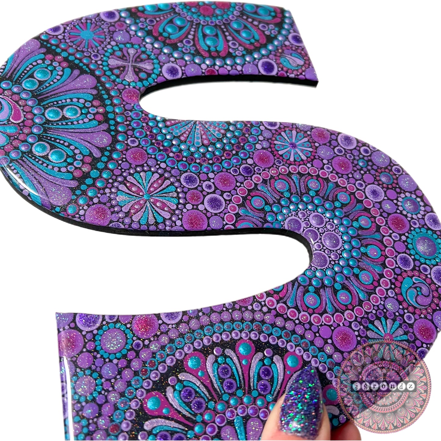 Letter Mandala “S” Resin & Dot Art