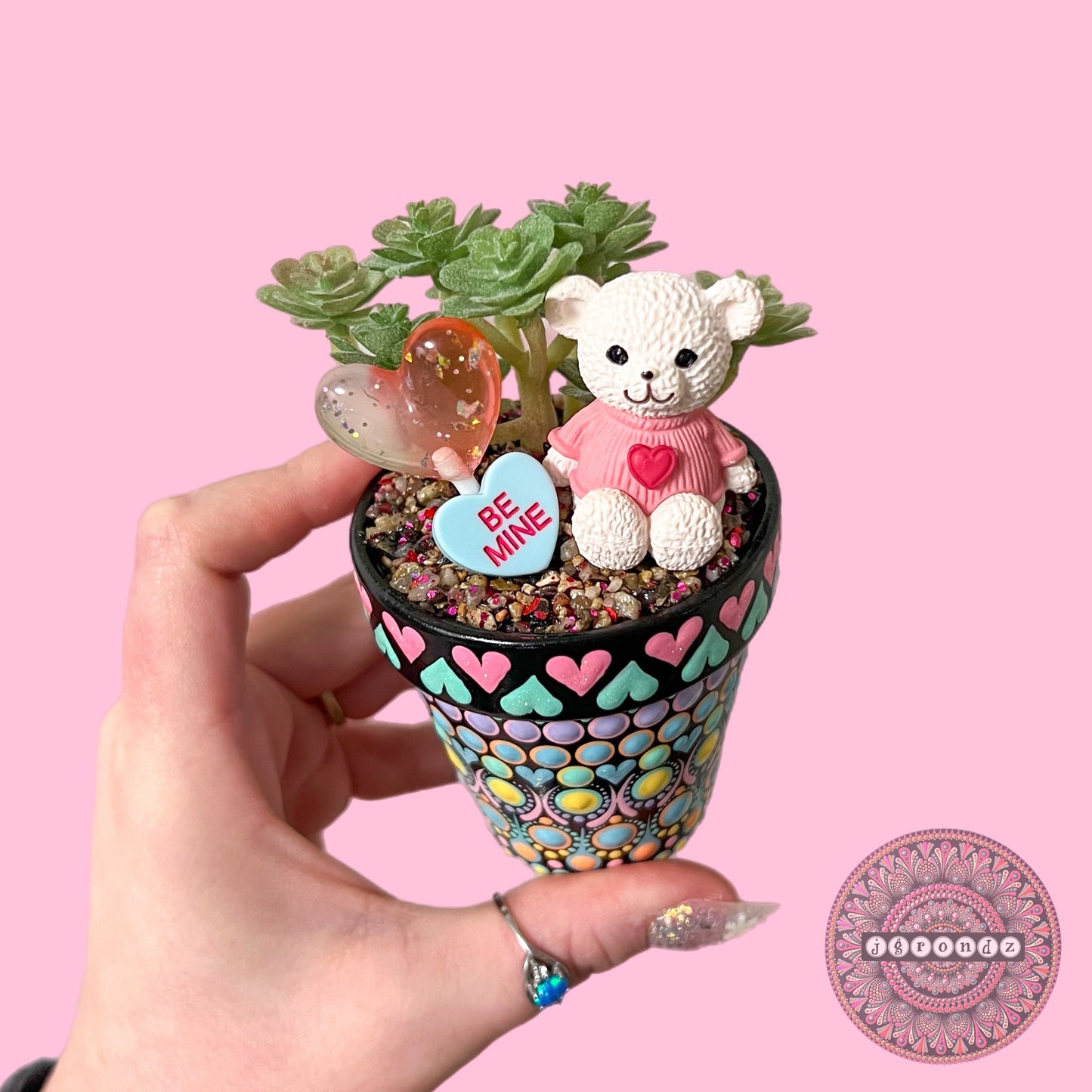 Cutie Pot - Valentines Day Painted Succulent Pot
