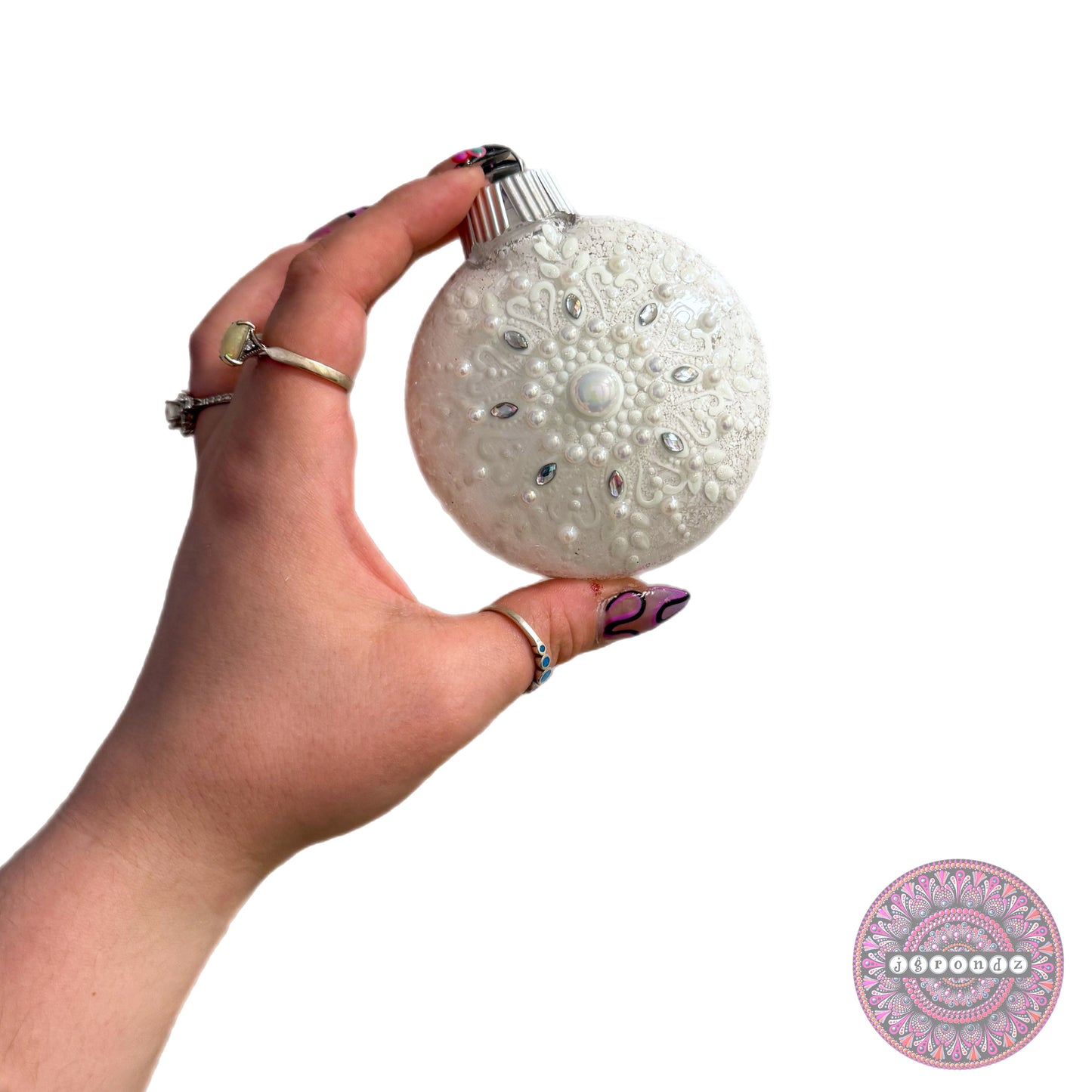 3” Snowflake Mandala Glitter Ornament