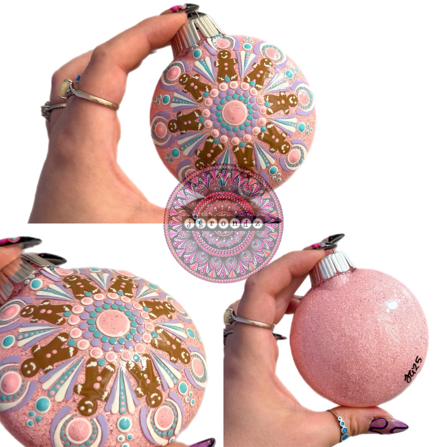 3” Gingerbread Mandala Glitter Ornament