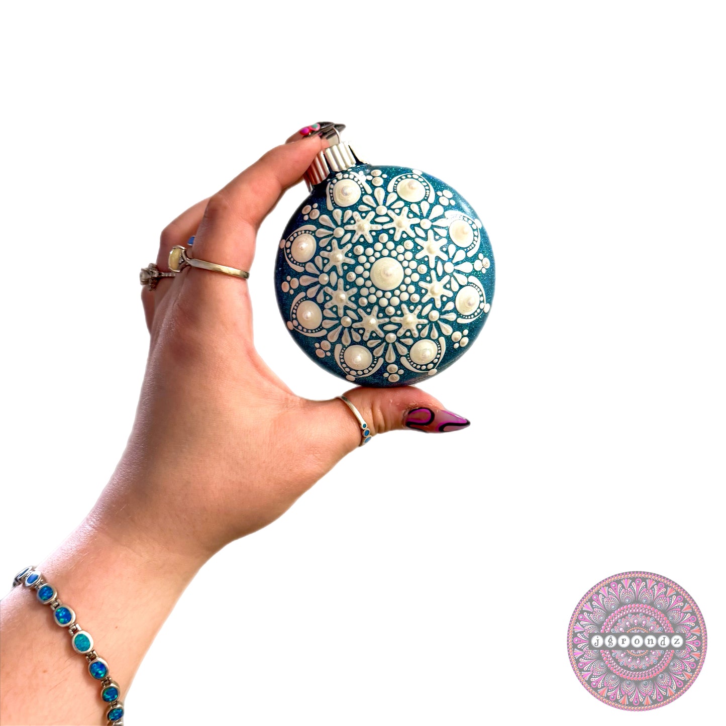 3” Snowflake Mandala Glitter Ornament