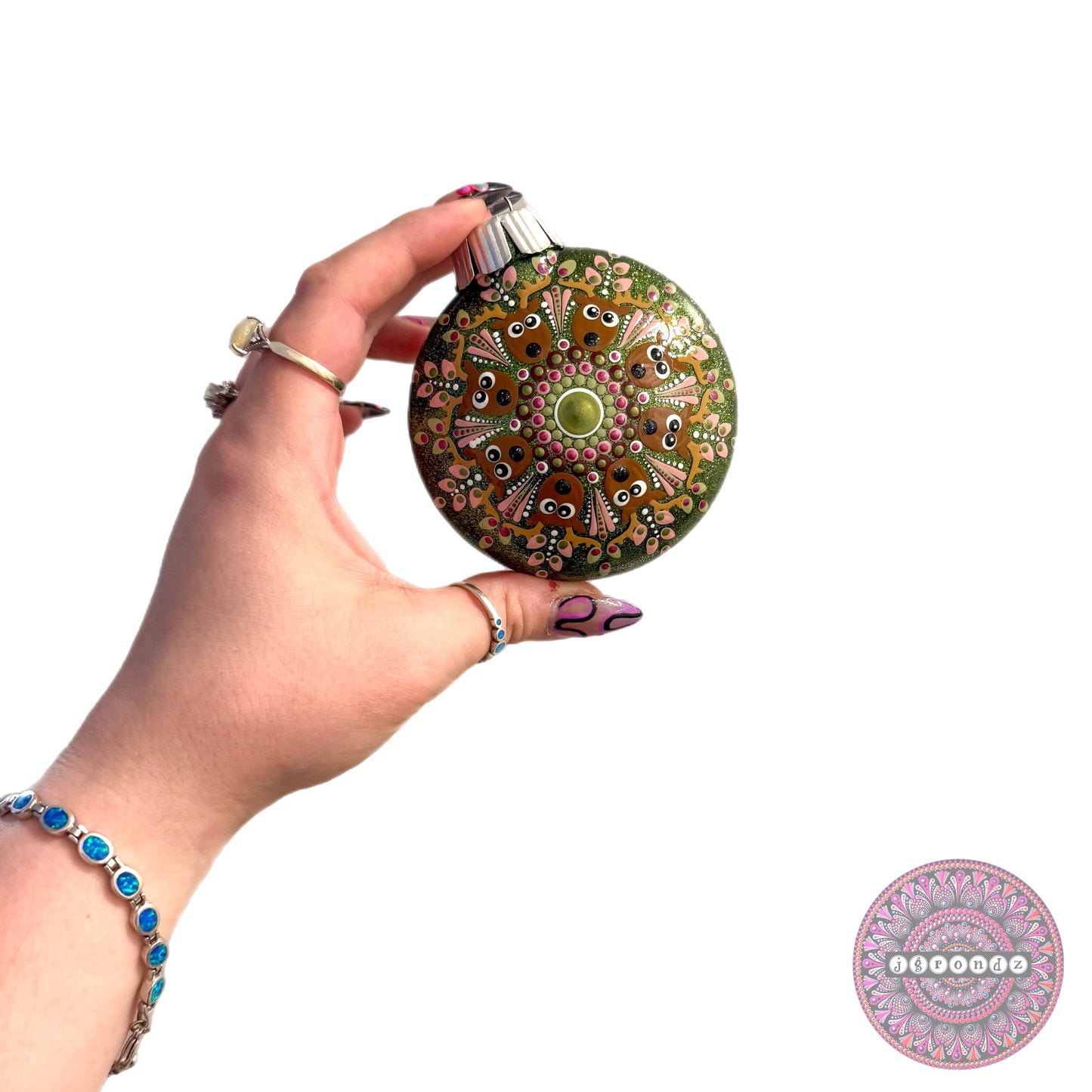 3” Reindeer Mandala Glitter Ornament