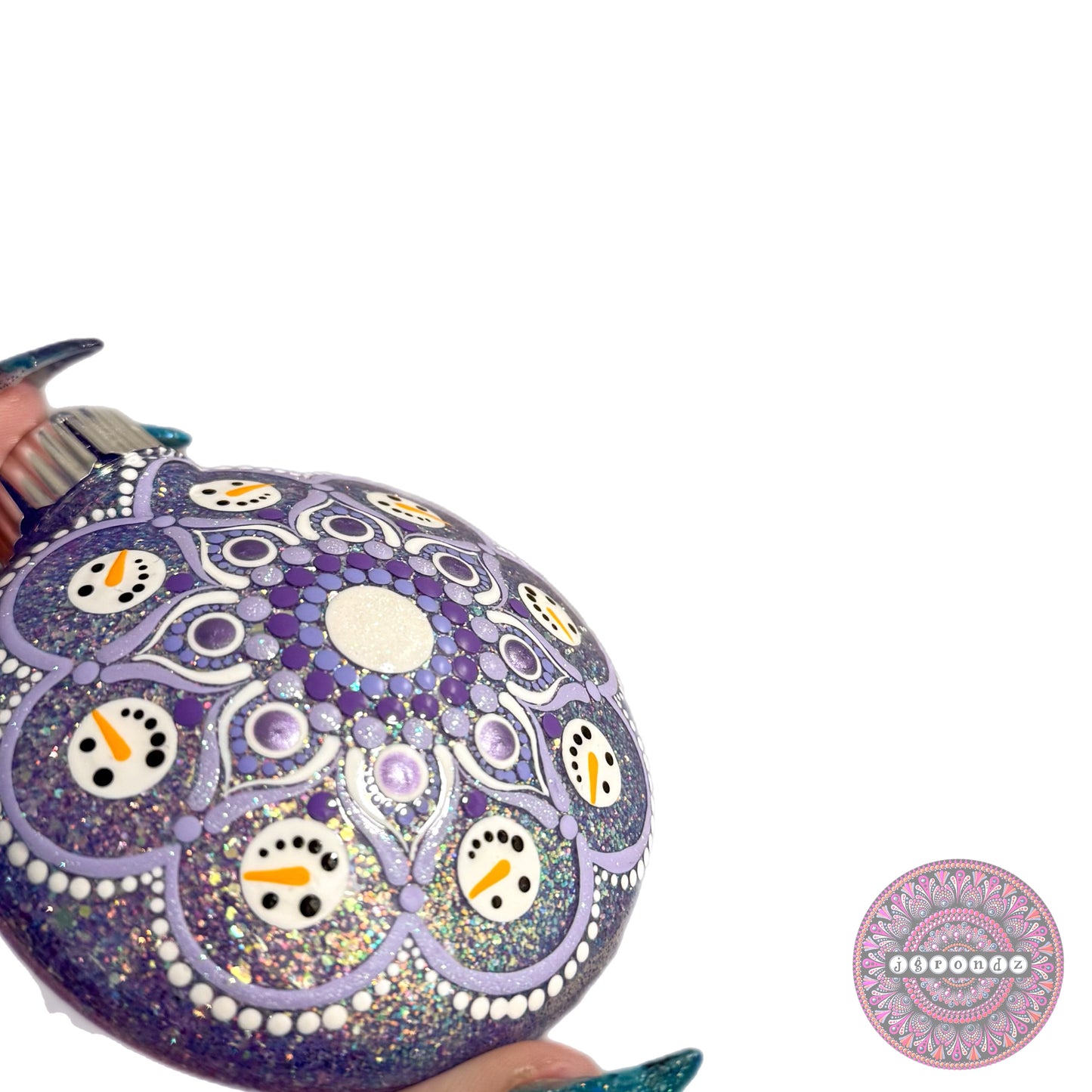 3” Snowman Mandala Glitter Ornament