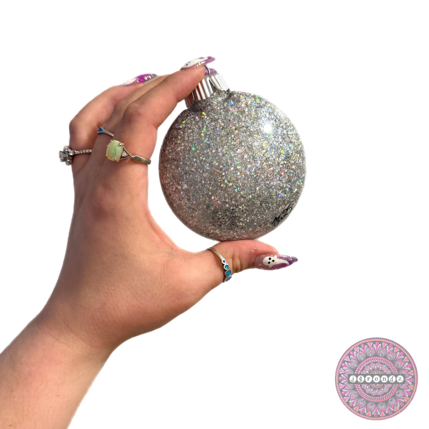 3” Penguin Mandala Glitter Ornament