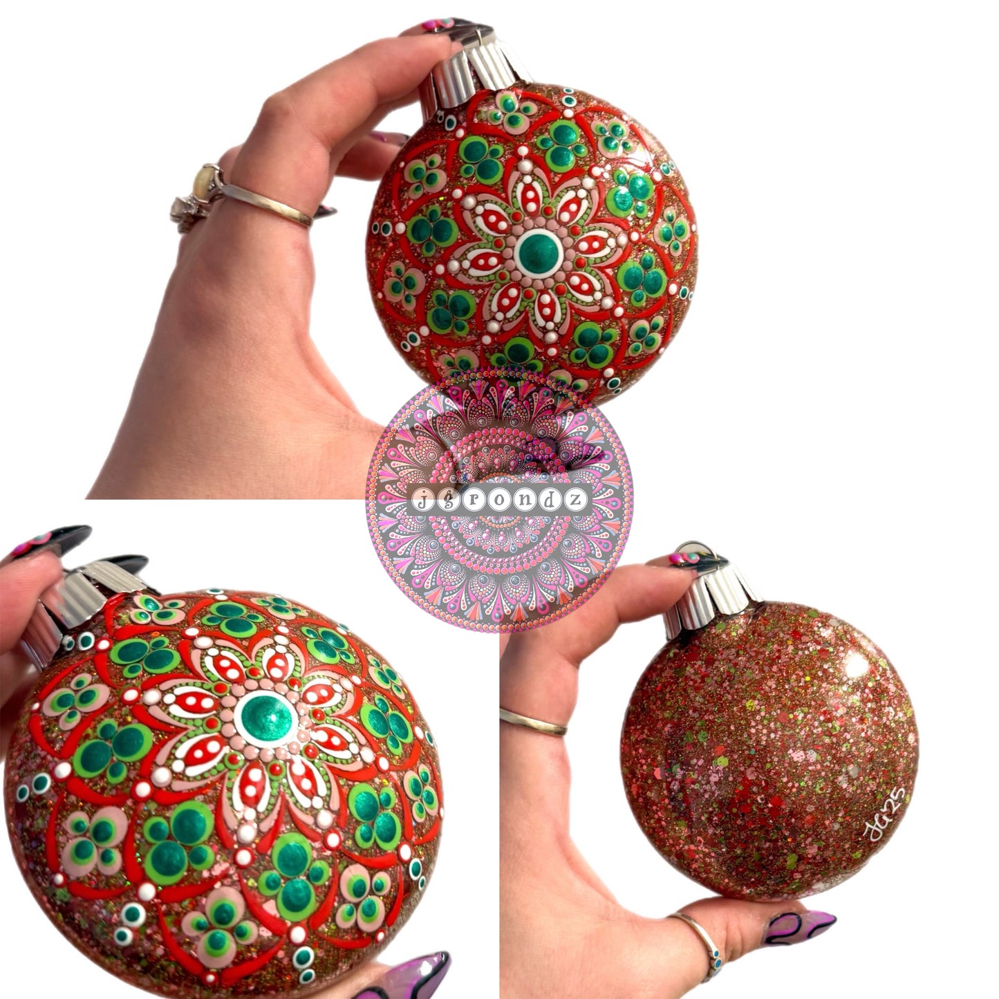 3” Mandala Glitter Ornament