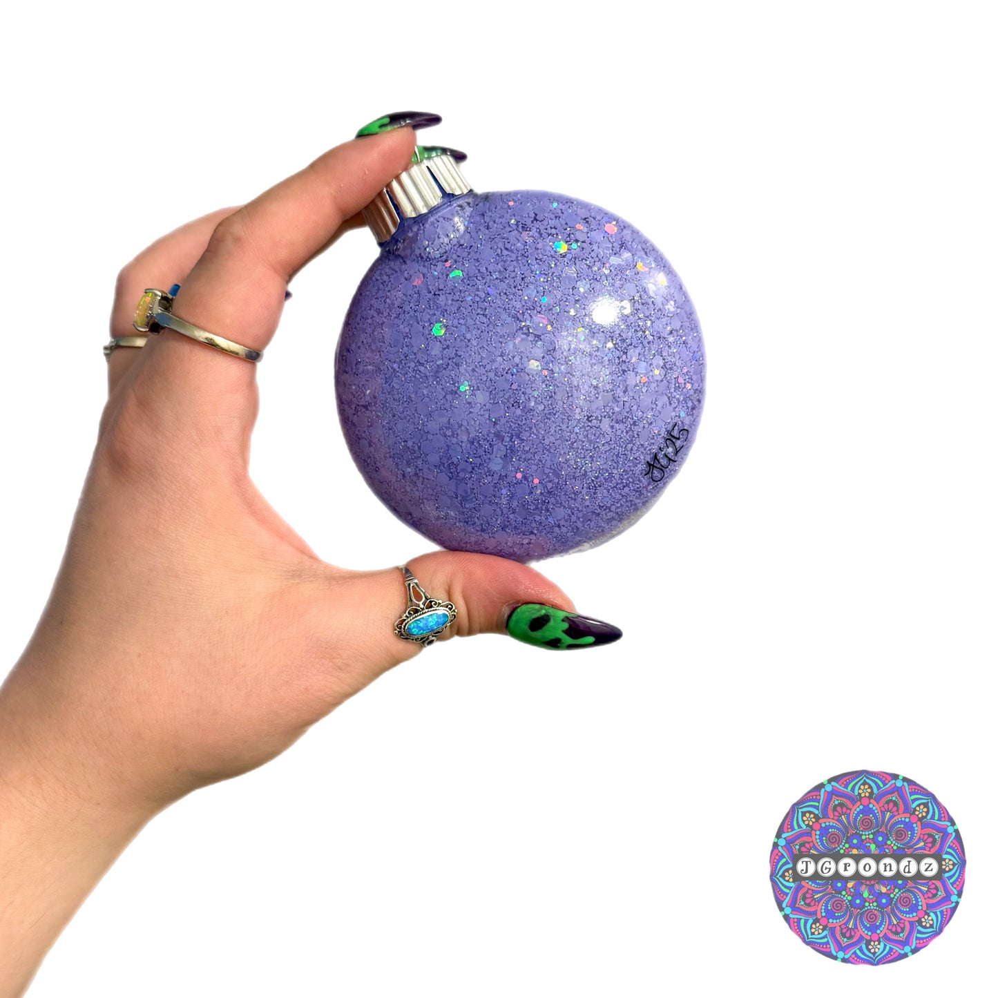 3” Ice Skate Mandala Glitter Ornament