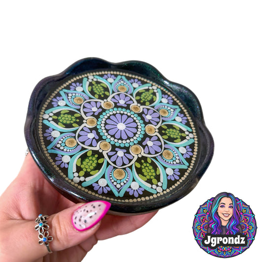 5” Mandala Scalloped Trinket/Jewelry Dish