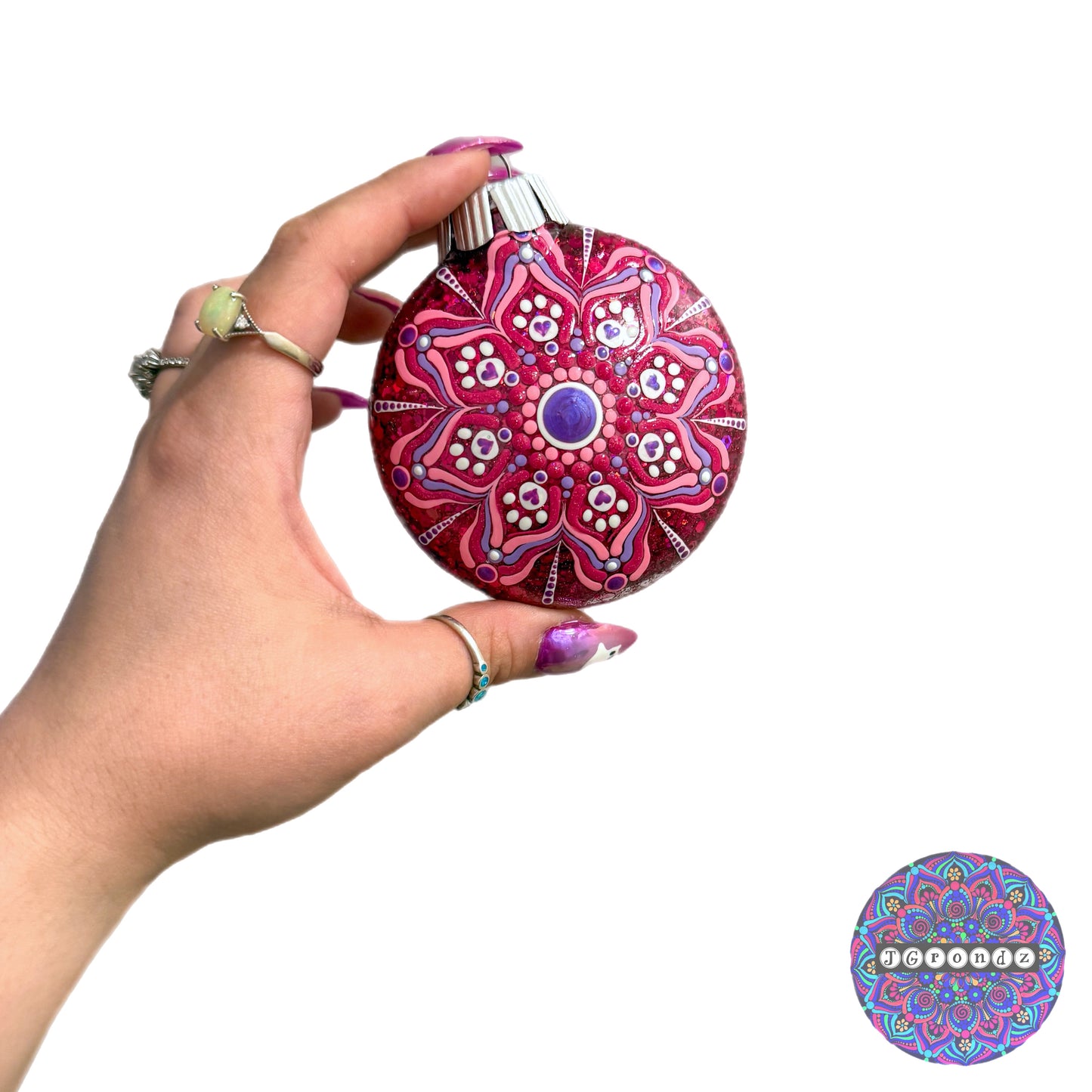 3” Paw Print Mandala Glitter Ornament