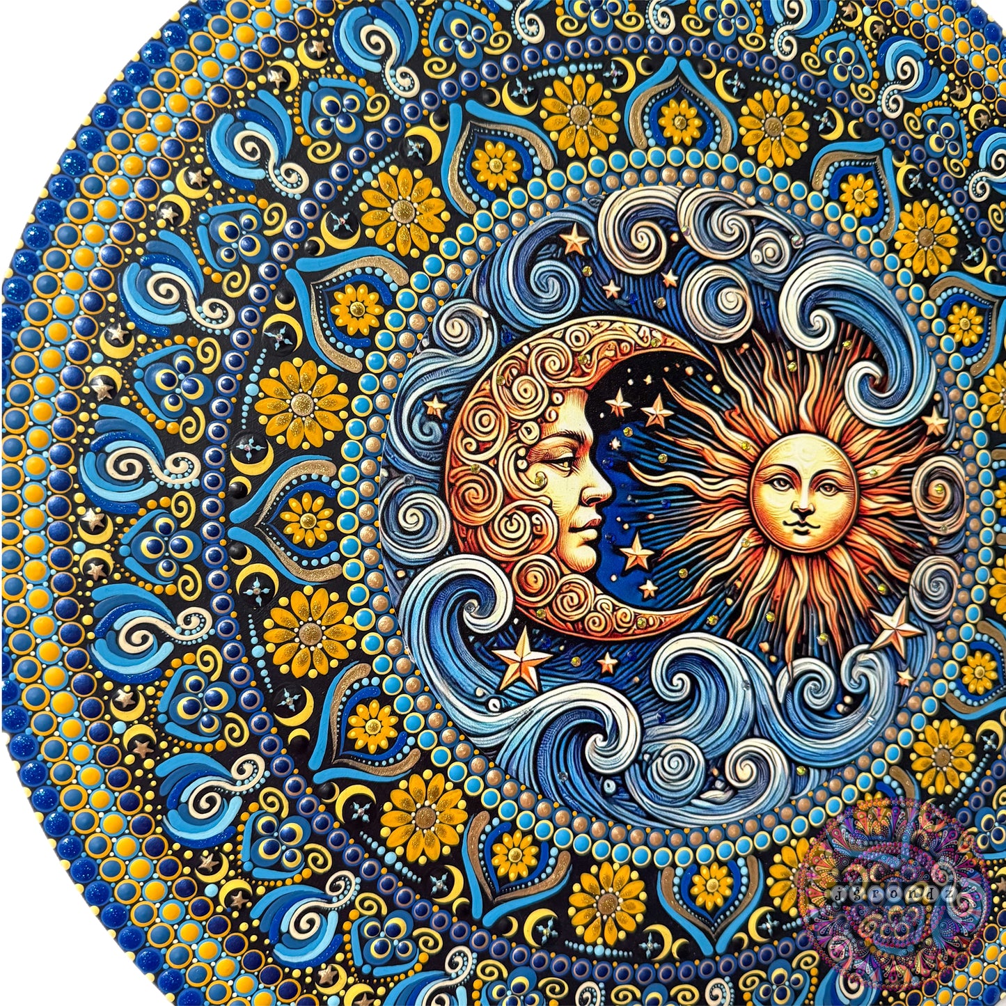 16” Sun and Moon Mandala Painting