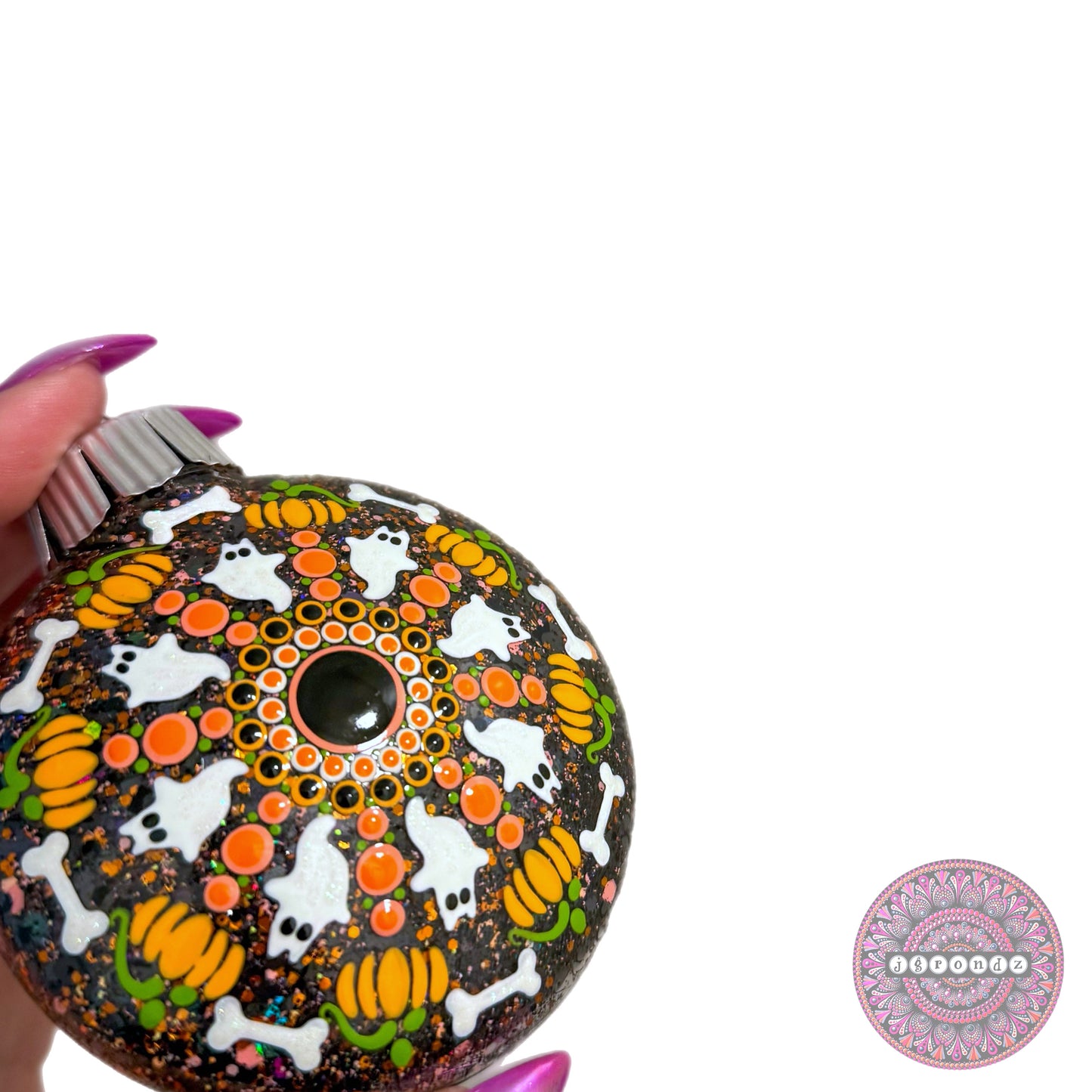 3” Halloween Mandala Glitter Ornament
