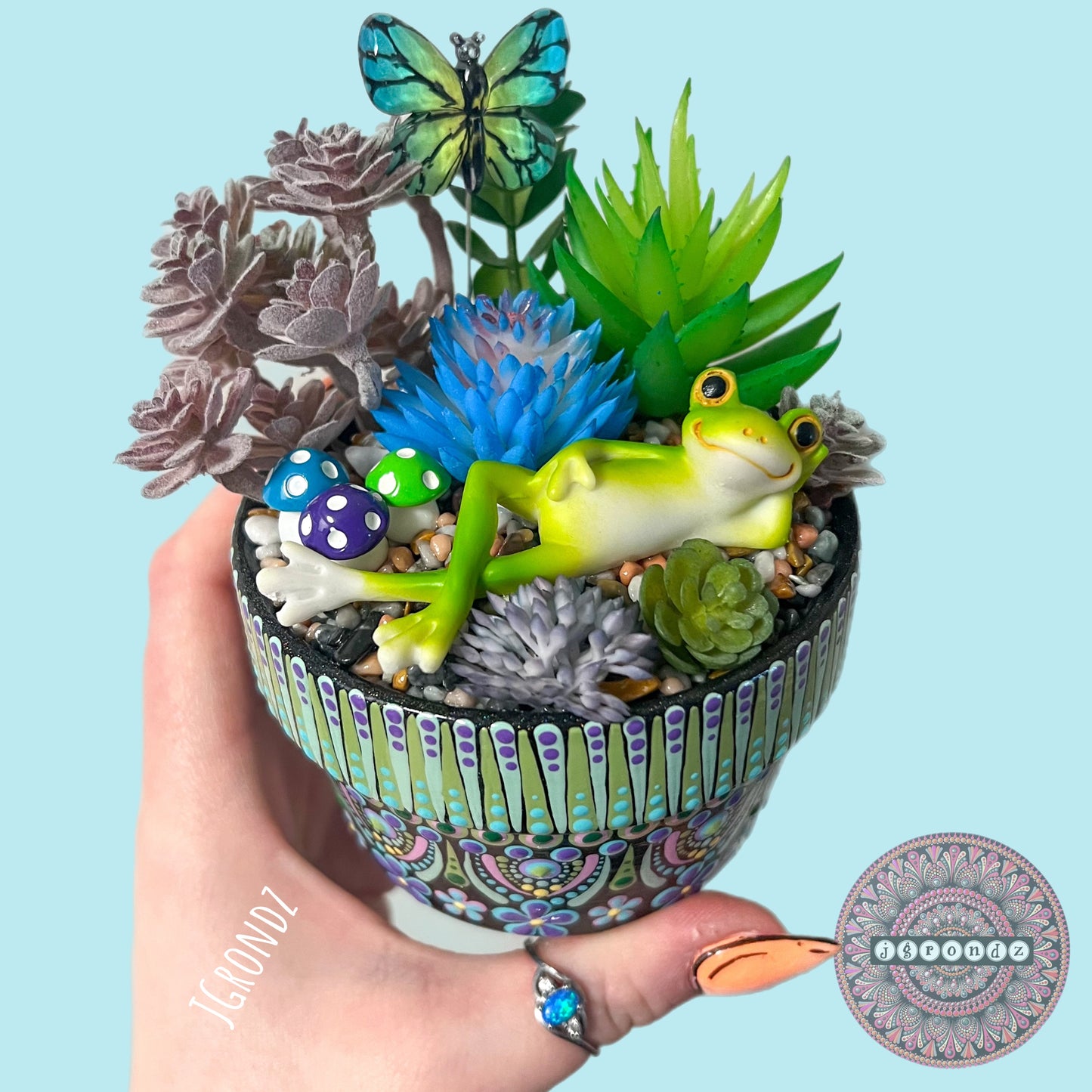 Hoppy Pot - Spring/Easter Painted Succulent Pot
