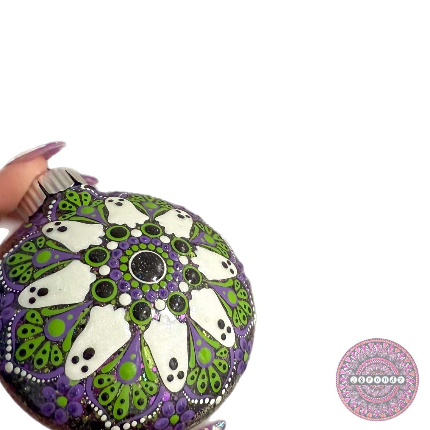 3” Halloween Mandala Glitter Ornament