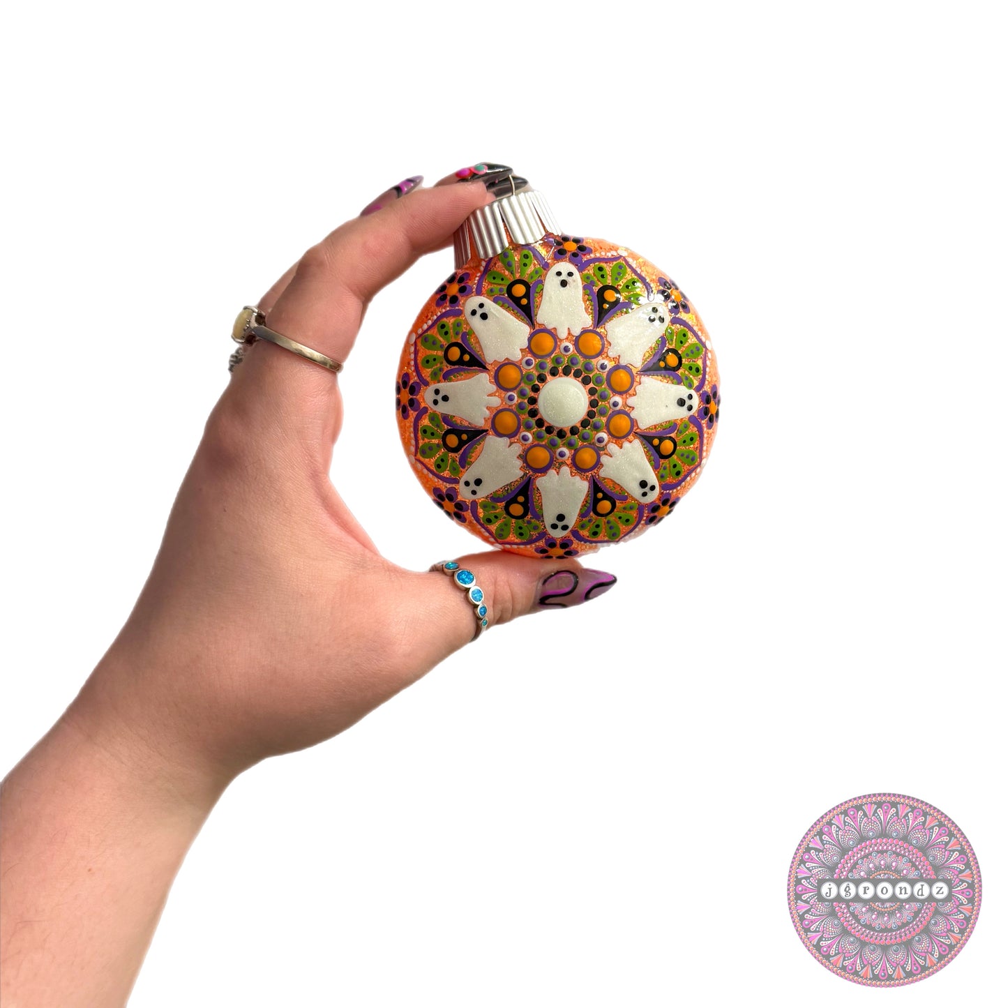 3” Halloween Mandala Glitter Ornament