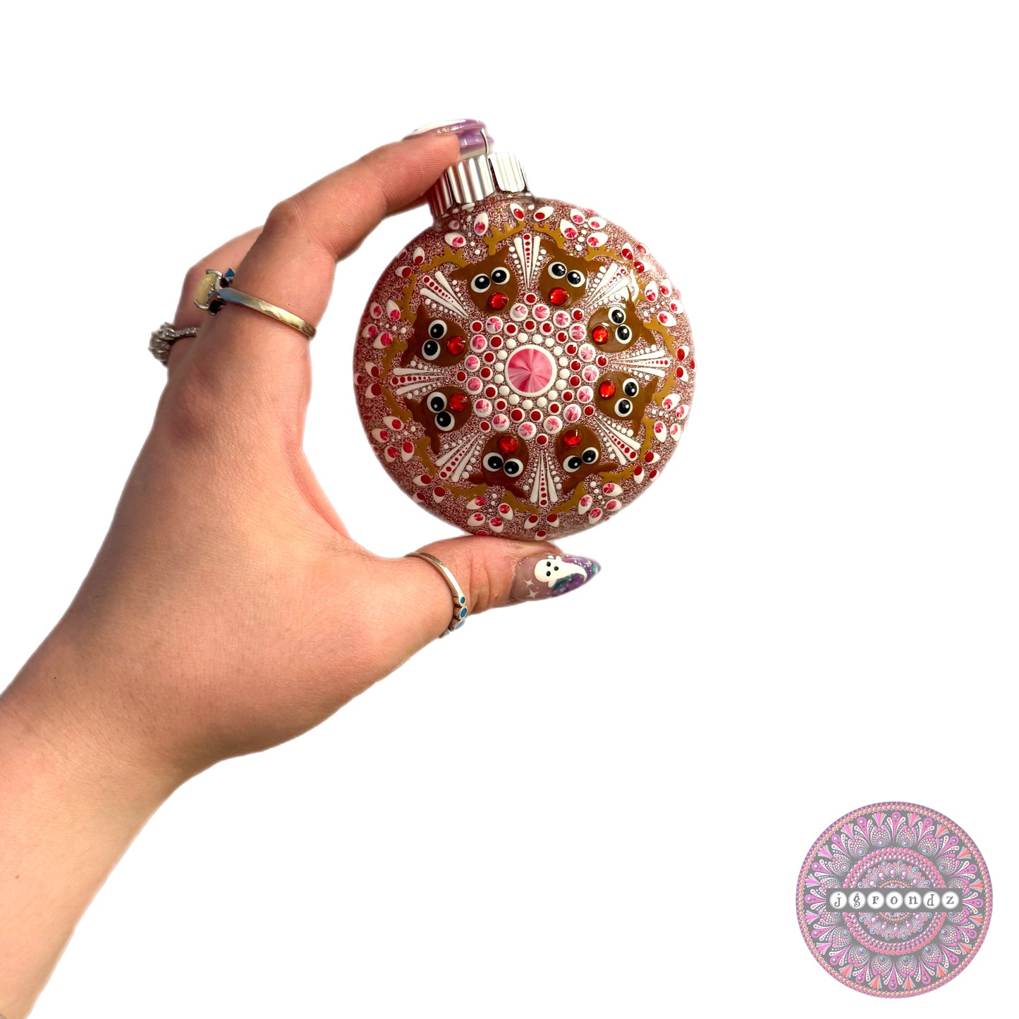 3” Rudolph Mandala Glitter Ornament