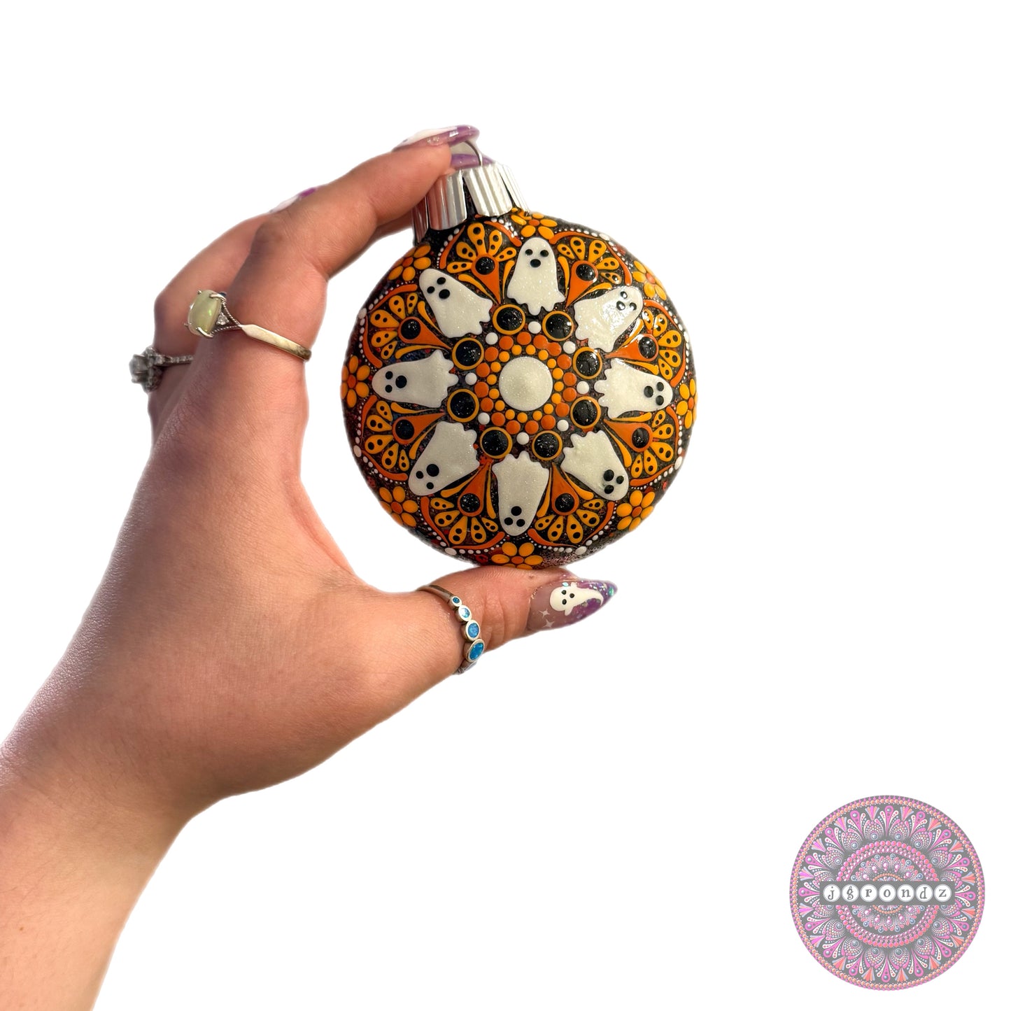 3” Halloween Mandala Glitter Ornament