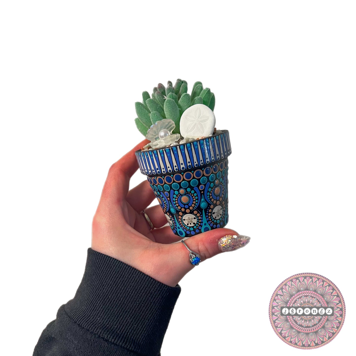 Pretty Pots - Painted Mandala Succulent Pot