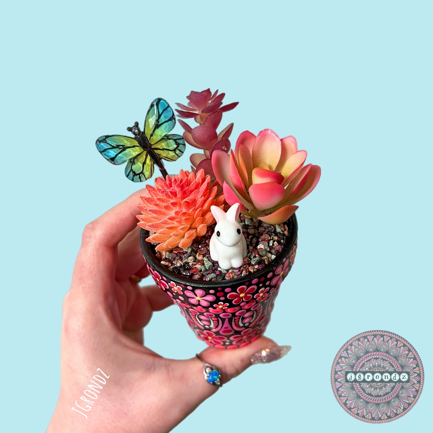 Hoppy Pot - Spring/Easter Painted Succulent Pot