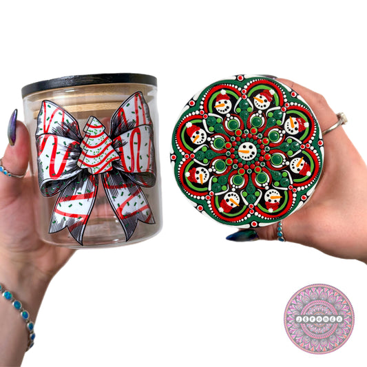 Christmas Mandala Stash Jar