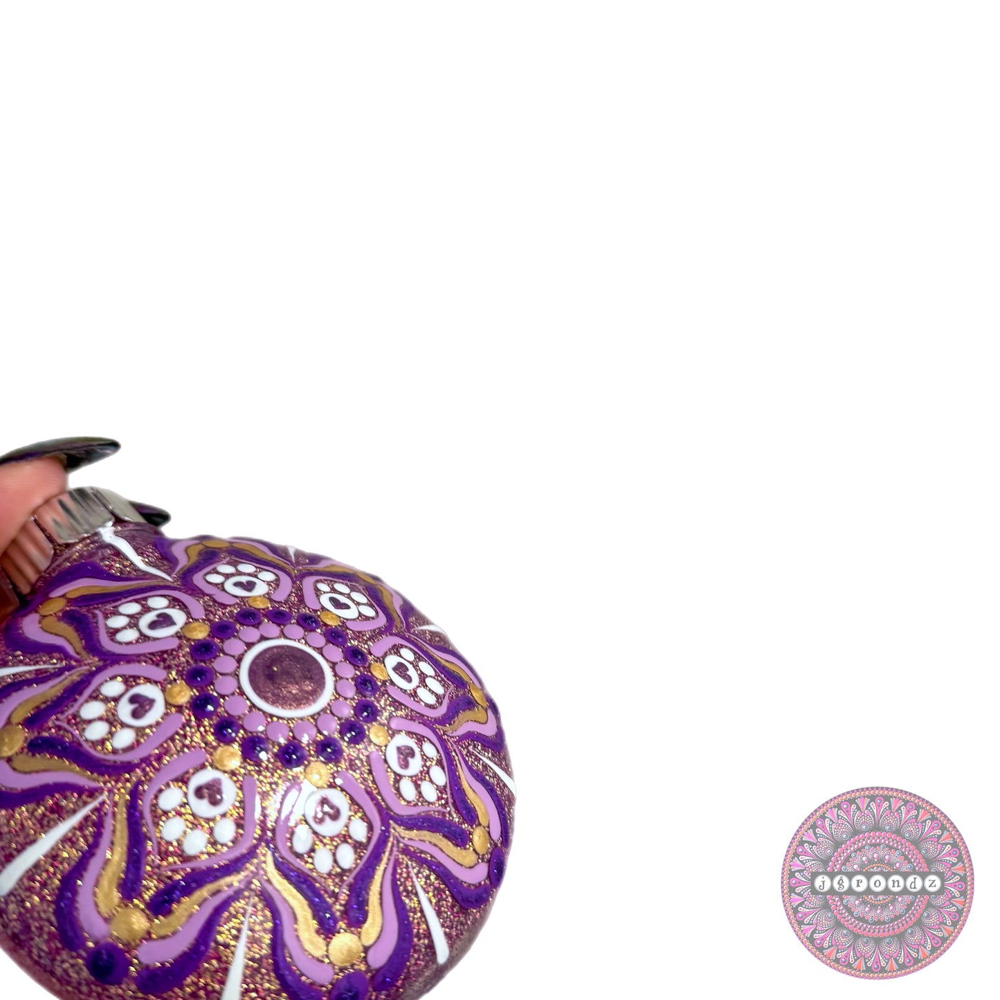 3” Paw Print Mandala Glitter Ornament