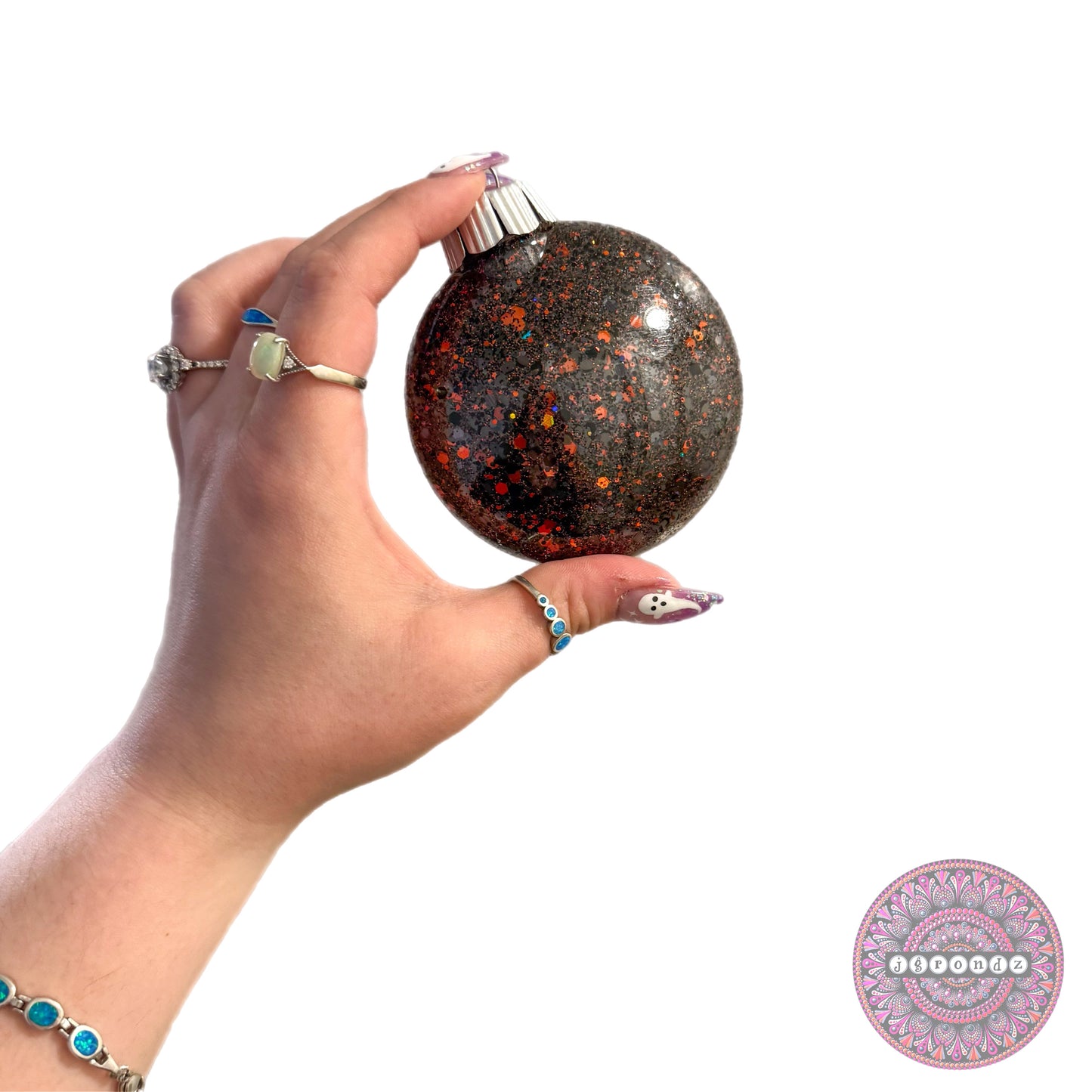 3” Halloween Mandala Glitter Ornament