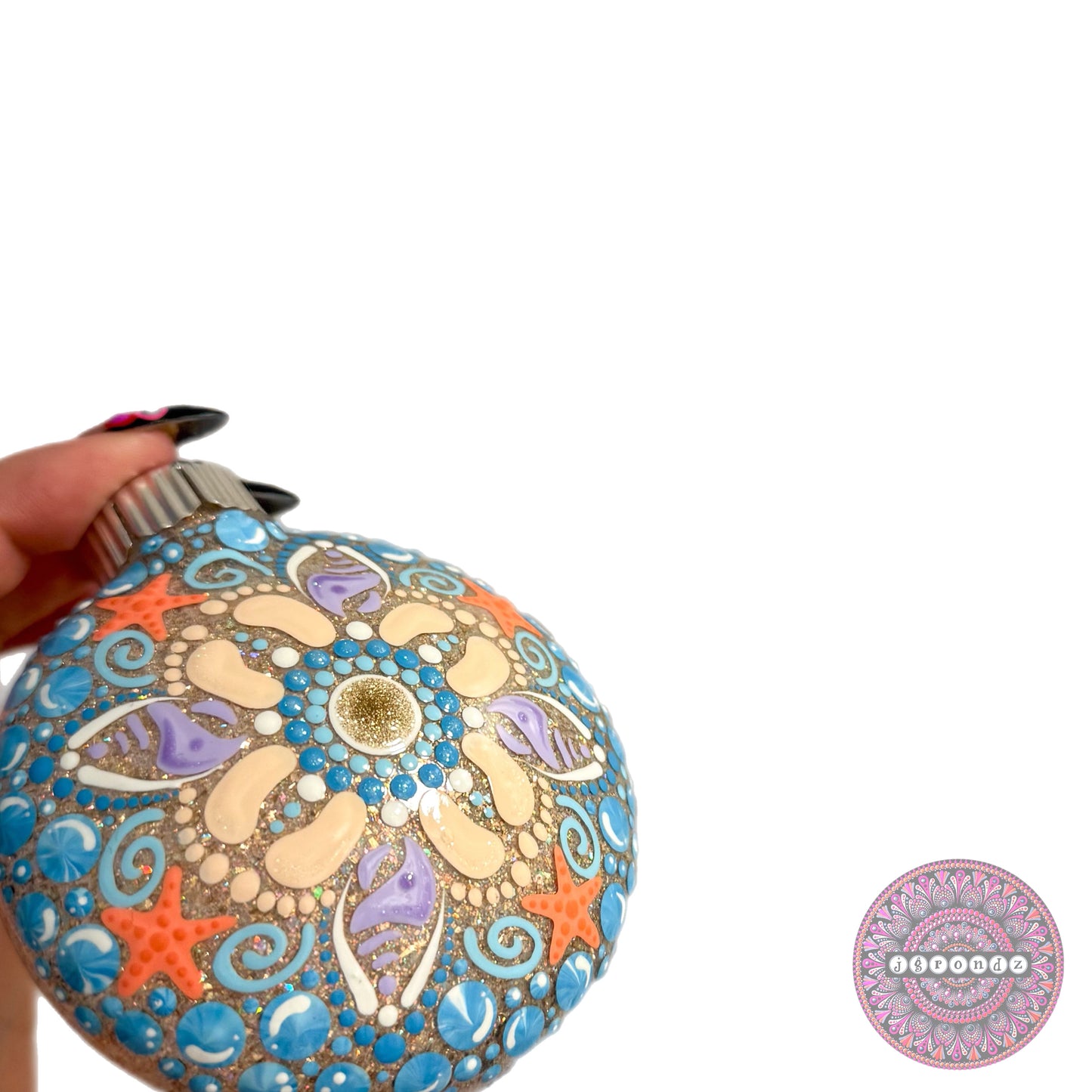 3” Beachy Mandala Glitter Ornament