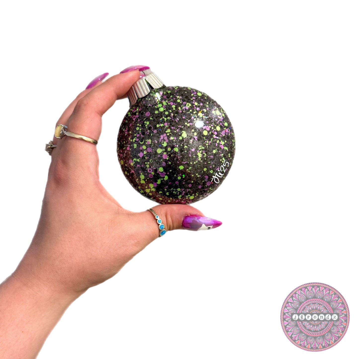 3” Halloween Mandala Glitter Ornament