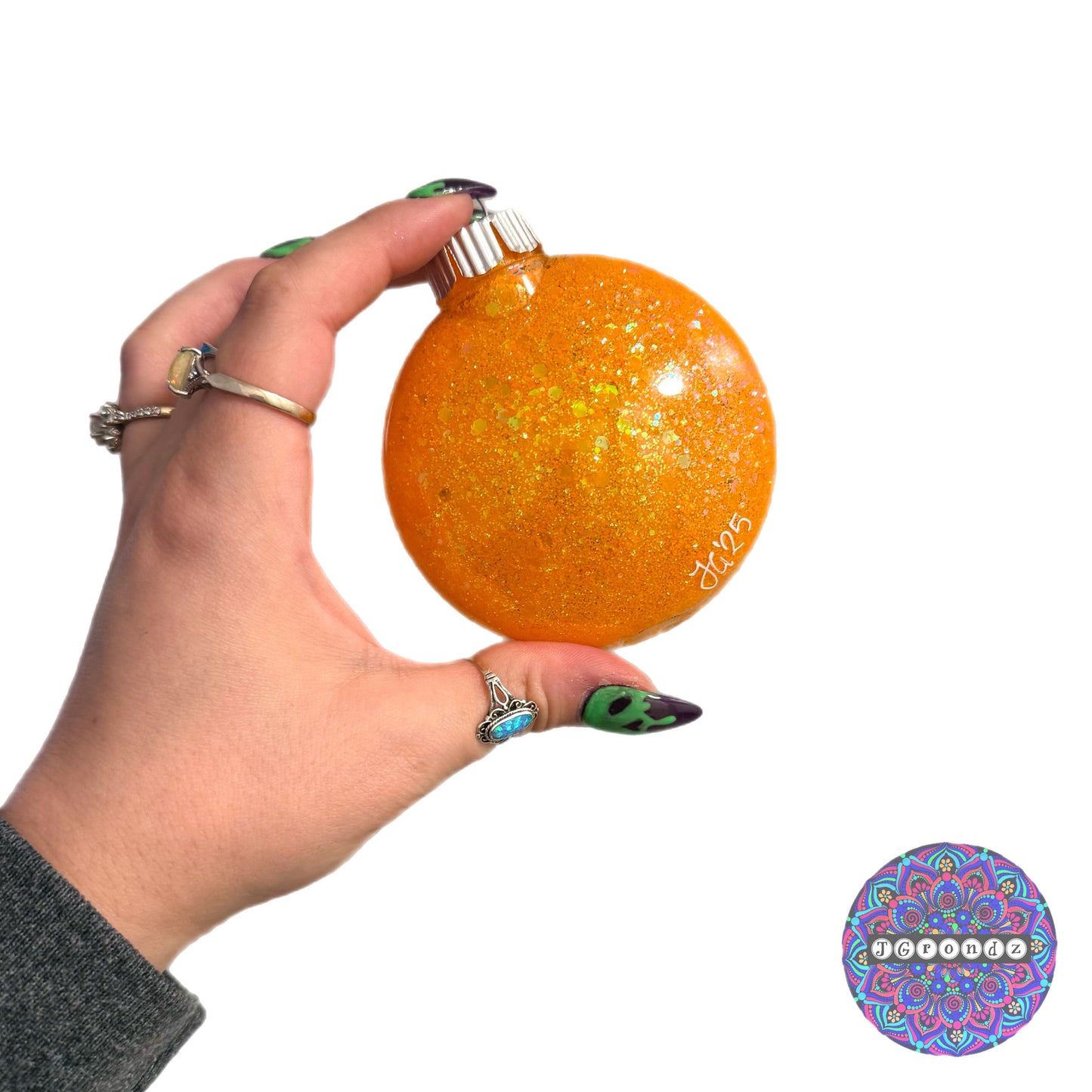 3” Halloween Mandala Glitter Ornament