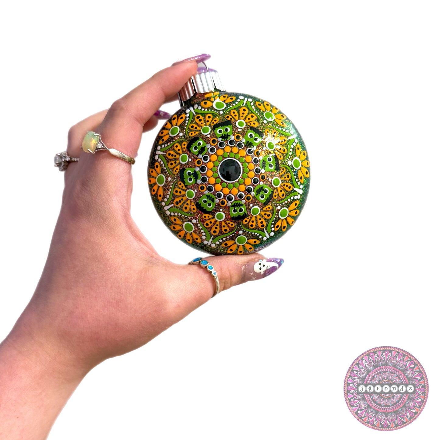 3” Halloween Mandala Glitter Ornament
