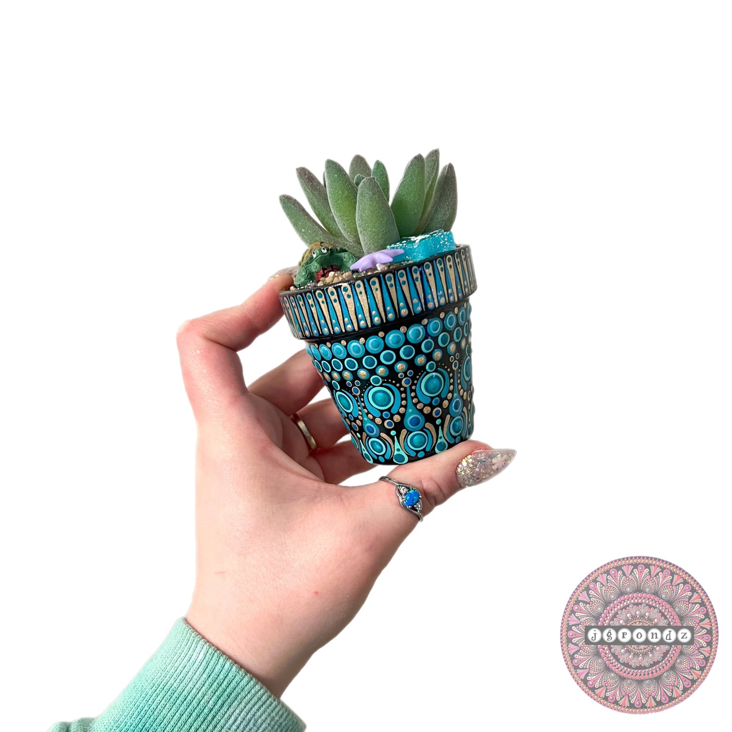 Pretty Pots - Painted Mandala Succulent Pot