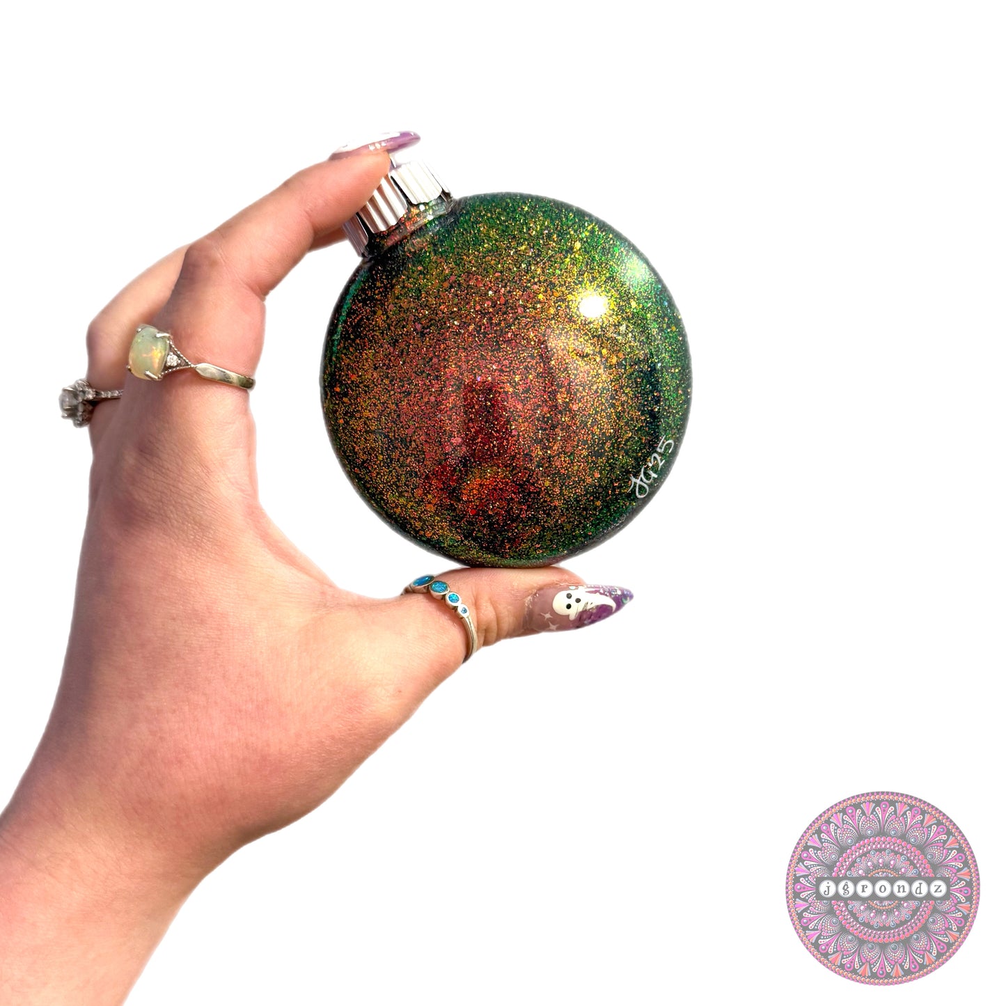 3” Halloween Mandala Glitter Ornament