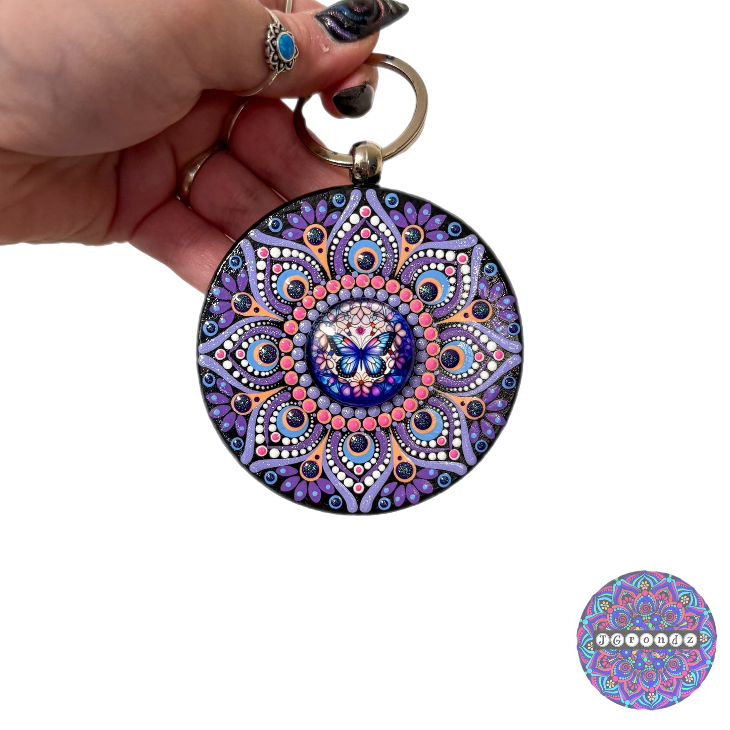 Butterfly Mandala Purse Pendant 3”