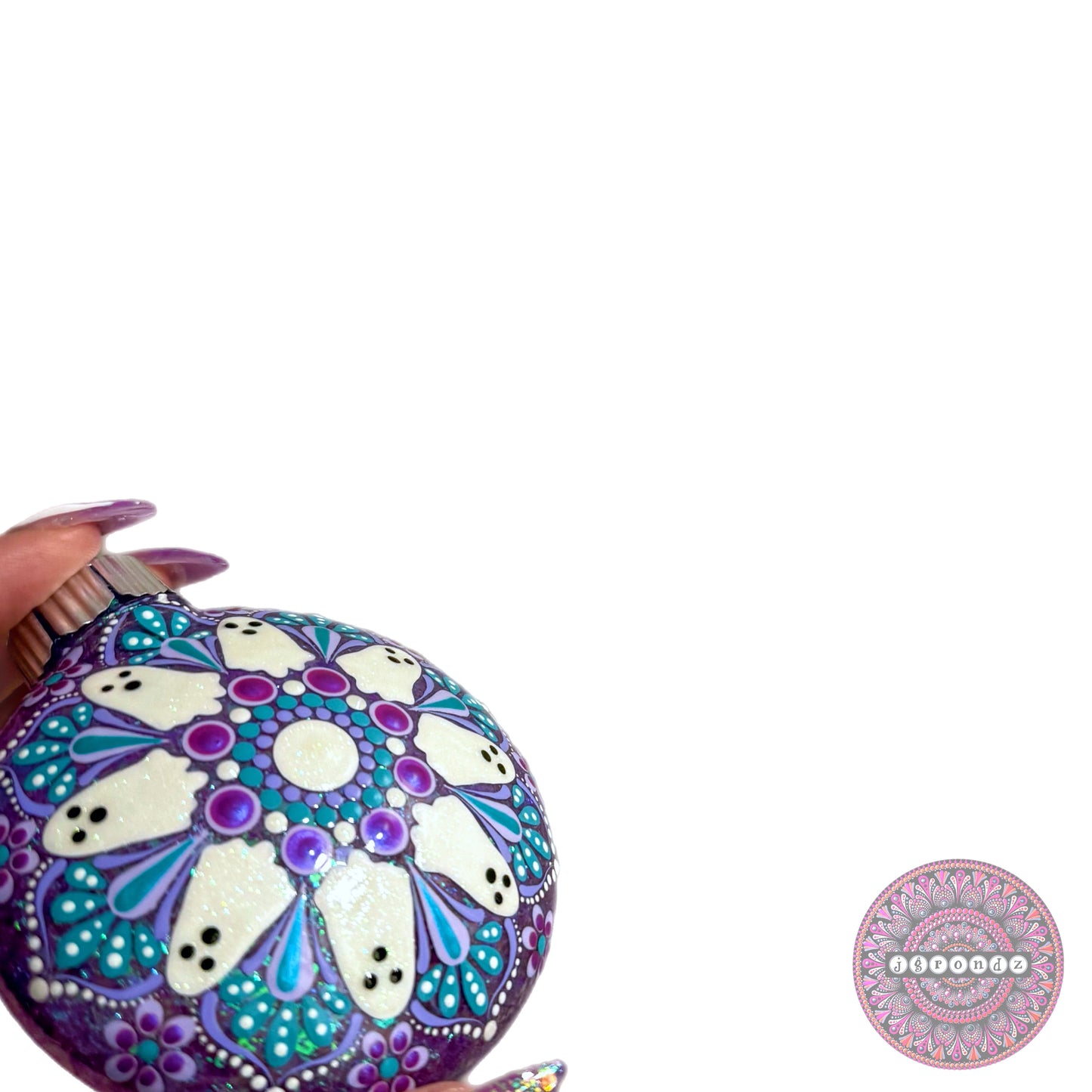 3” Halloween Mandala Glitter Ornament